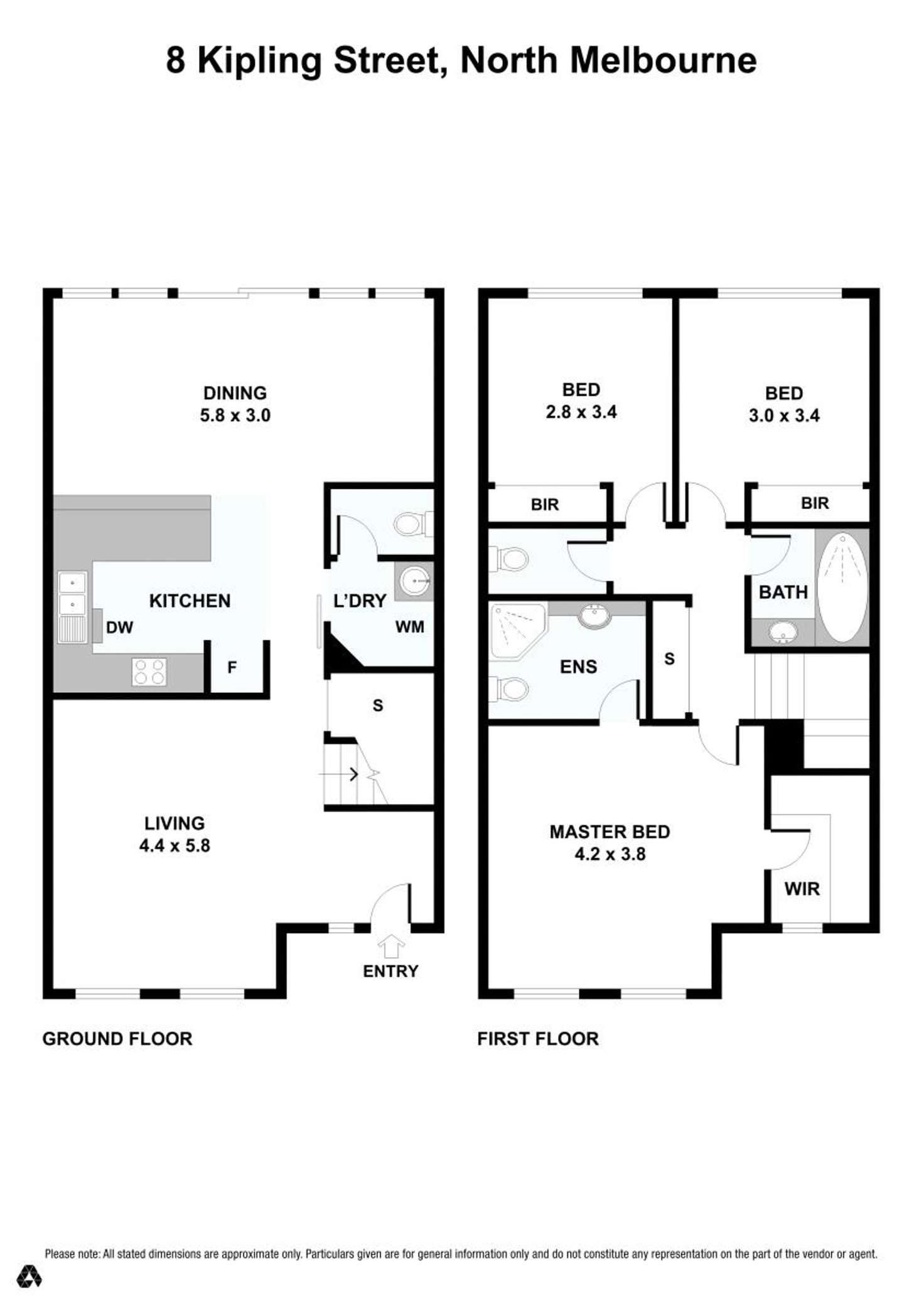 Floorplan of Homely house listing, 8 Kipling St, North Melbourne VIC 3051