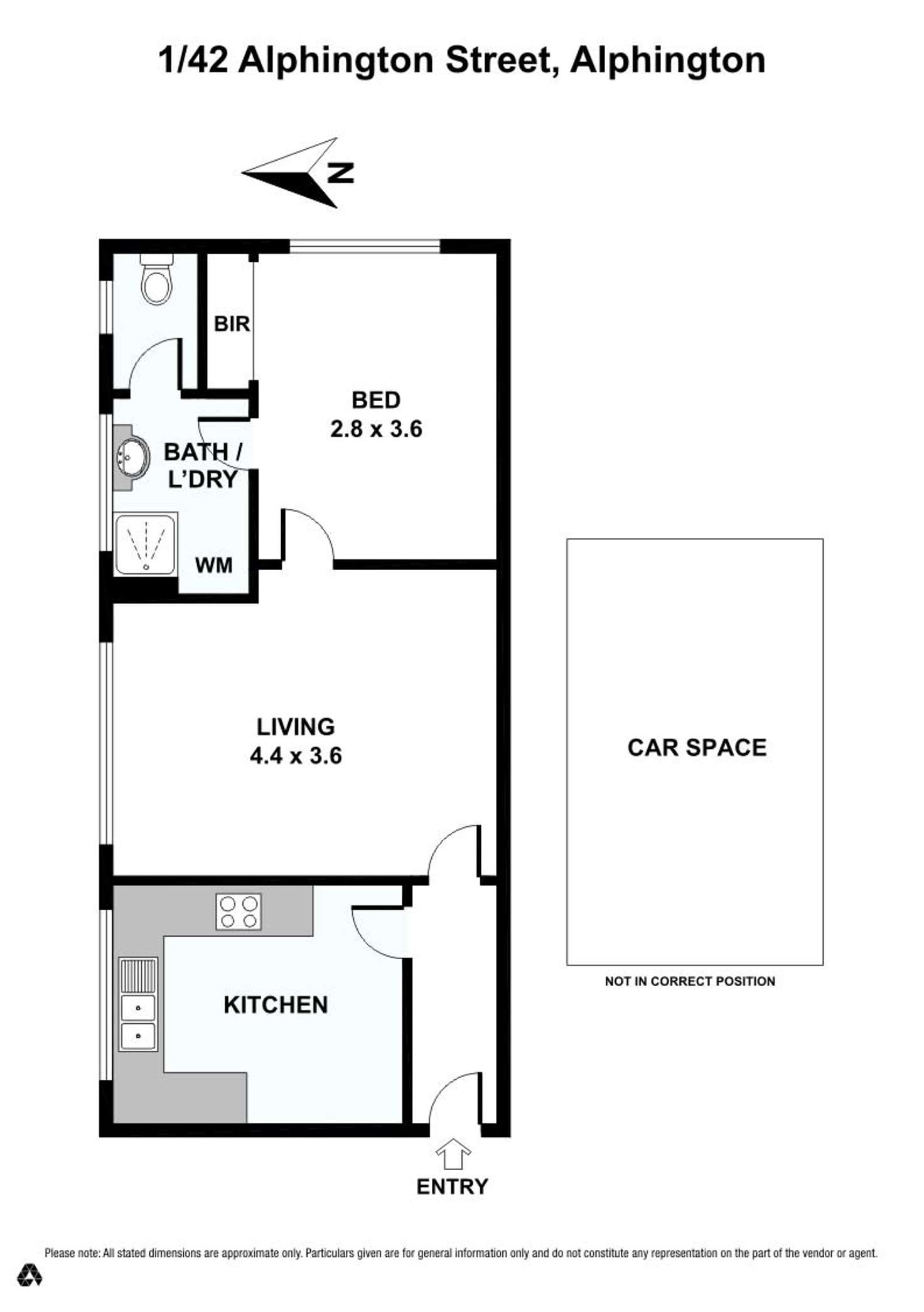 Floorplan of Homely apartment listing, 1/42 Alphington Street, Fairfield VIC 3078