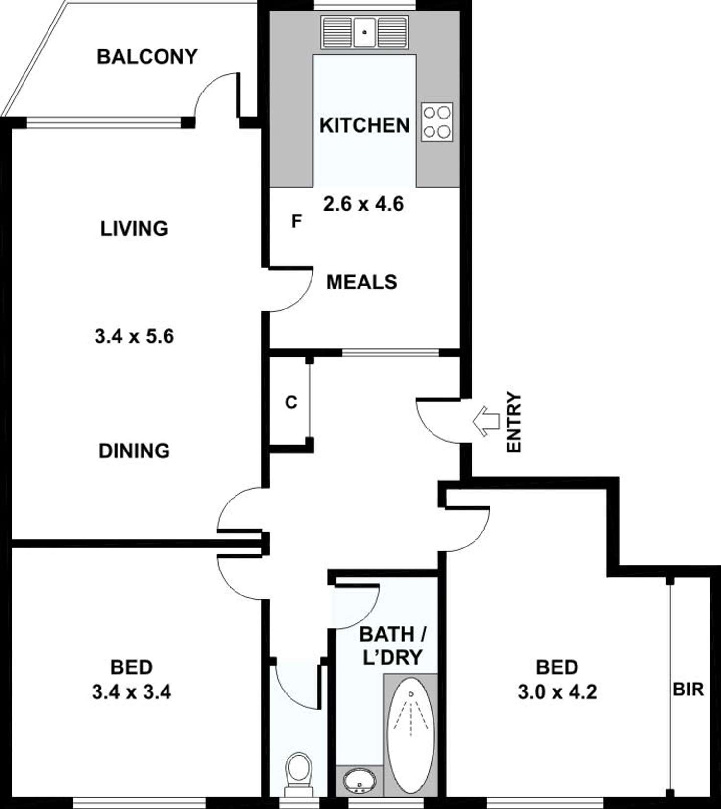 Floorplan of Homely flat listing, 8/1-3 Barkly Avenue, Armadale VIC 3143