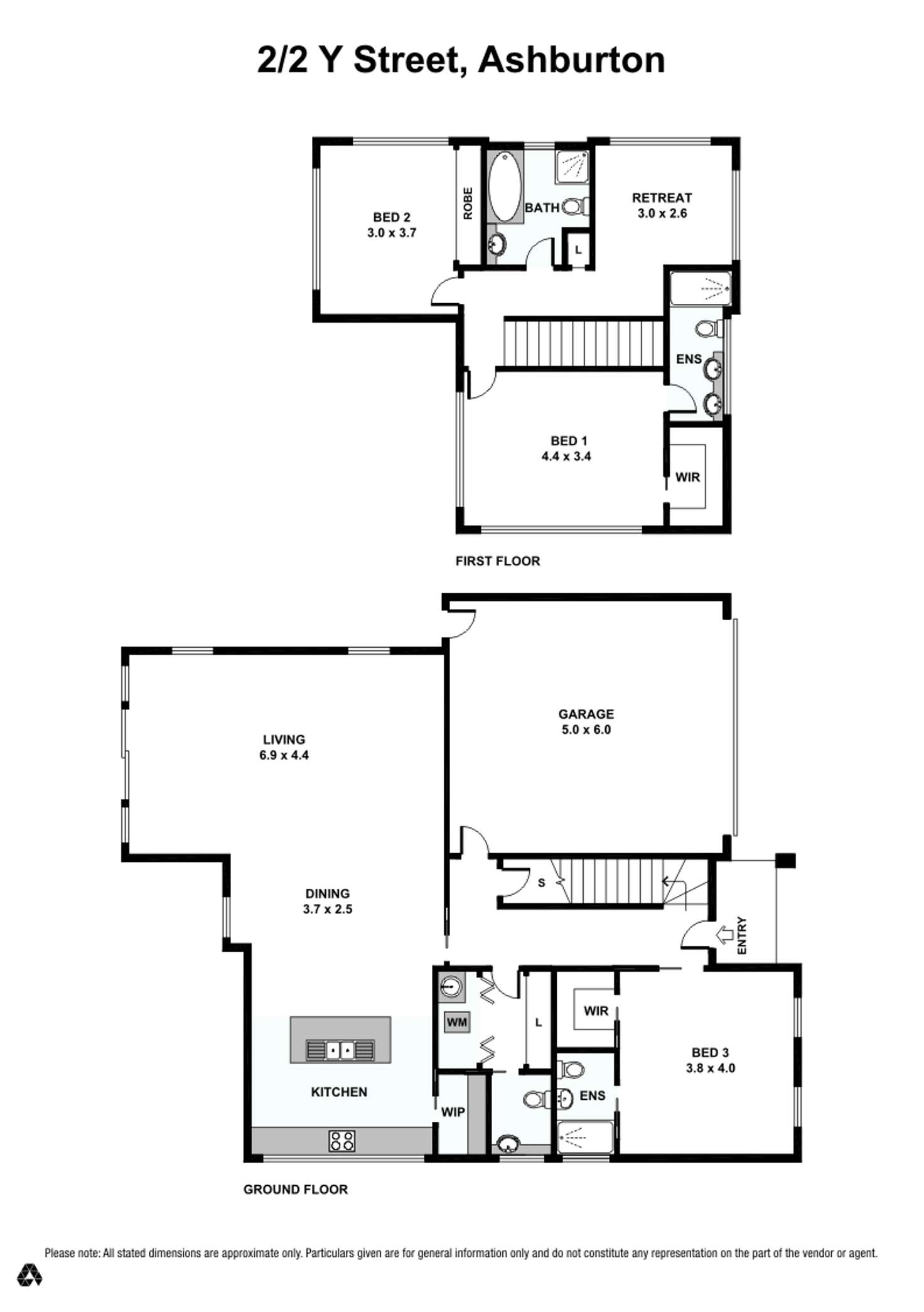 Floorplan of Homely townhouse listing, 2/2 Y Street, Ashburton VIC 3147