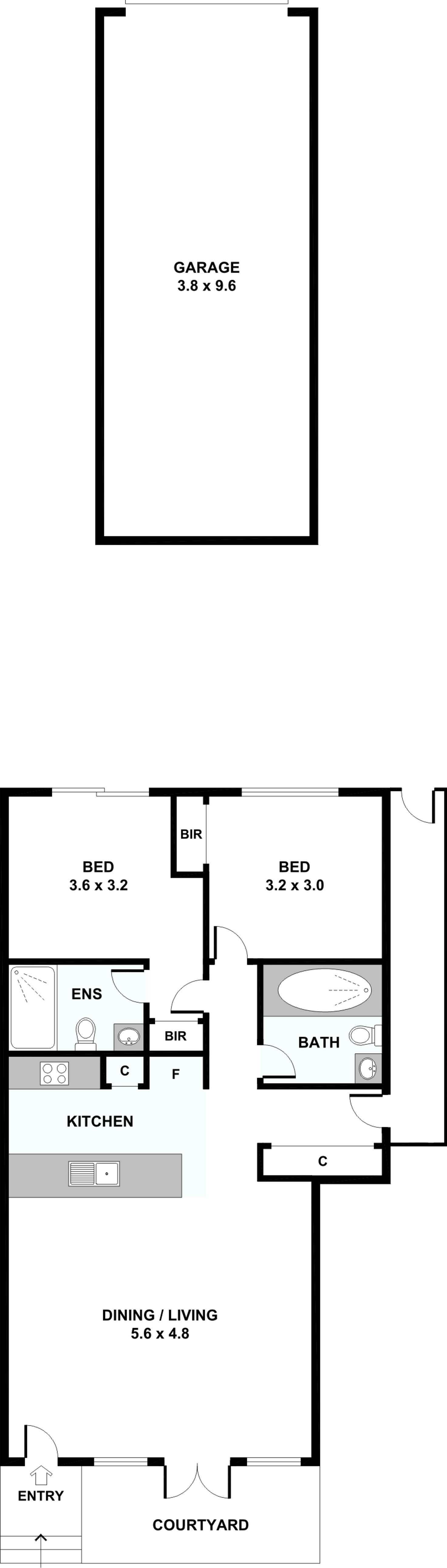 Floorplan of Homely unit listing, 1/25 Tom Roberts Parade, Point Cook VIC 3030