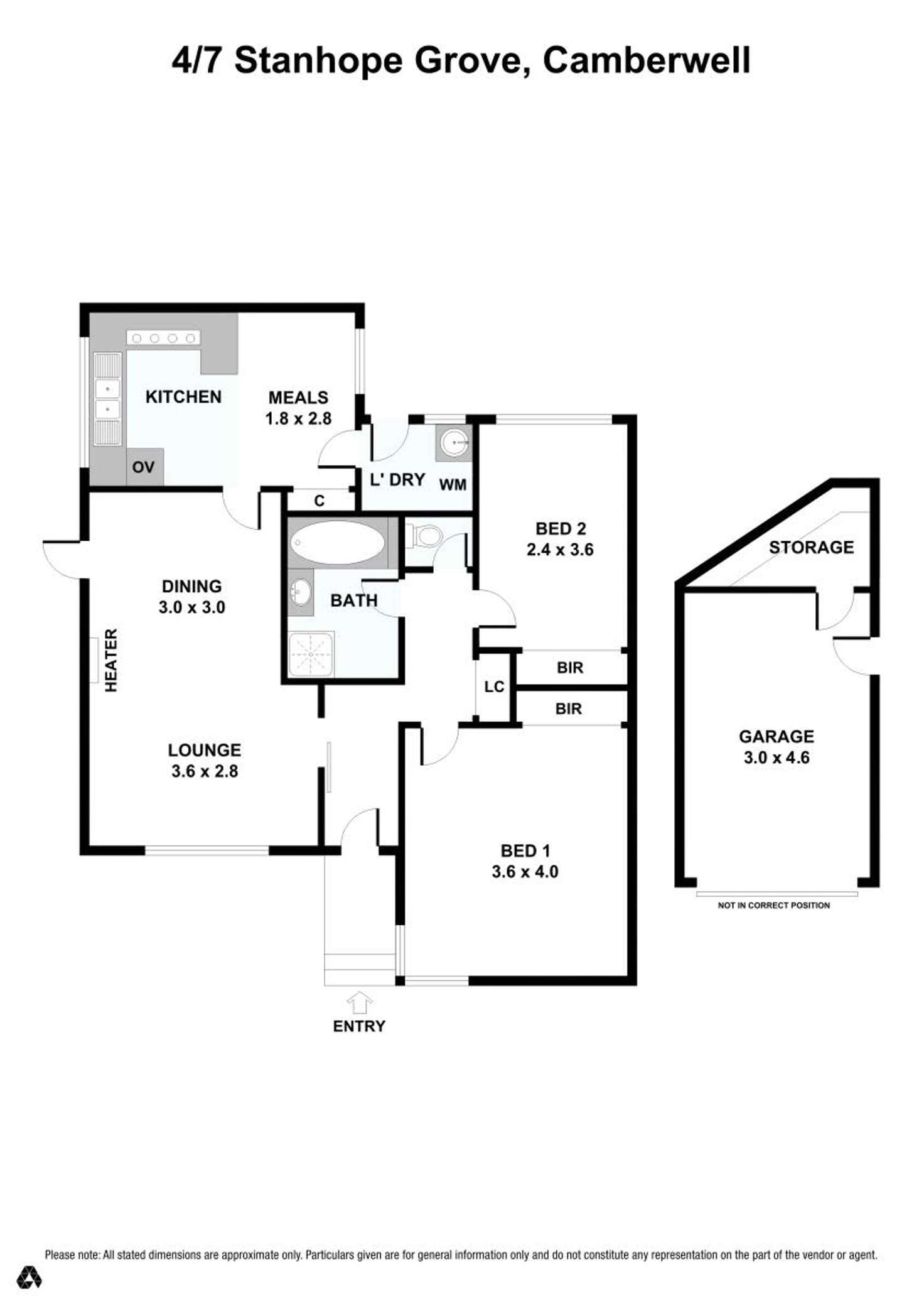Floorplan of Homely unit listing, 4/7 Stanhope Grove, Camberwell VIC 3124