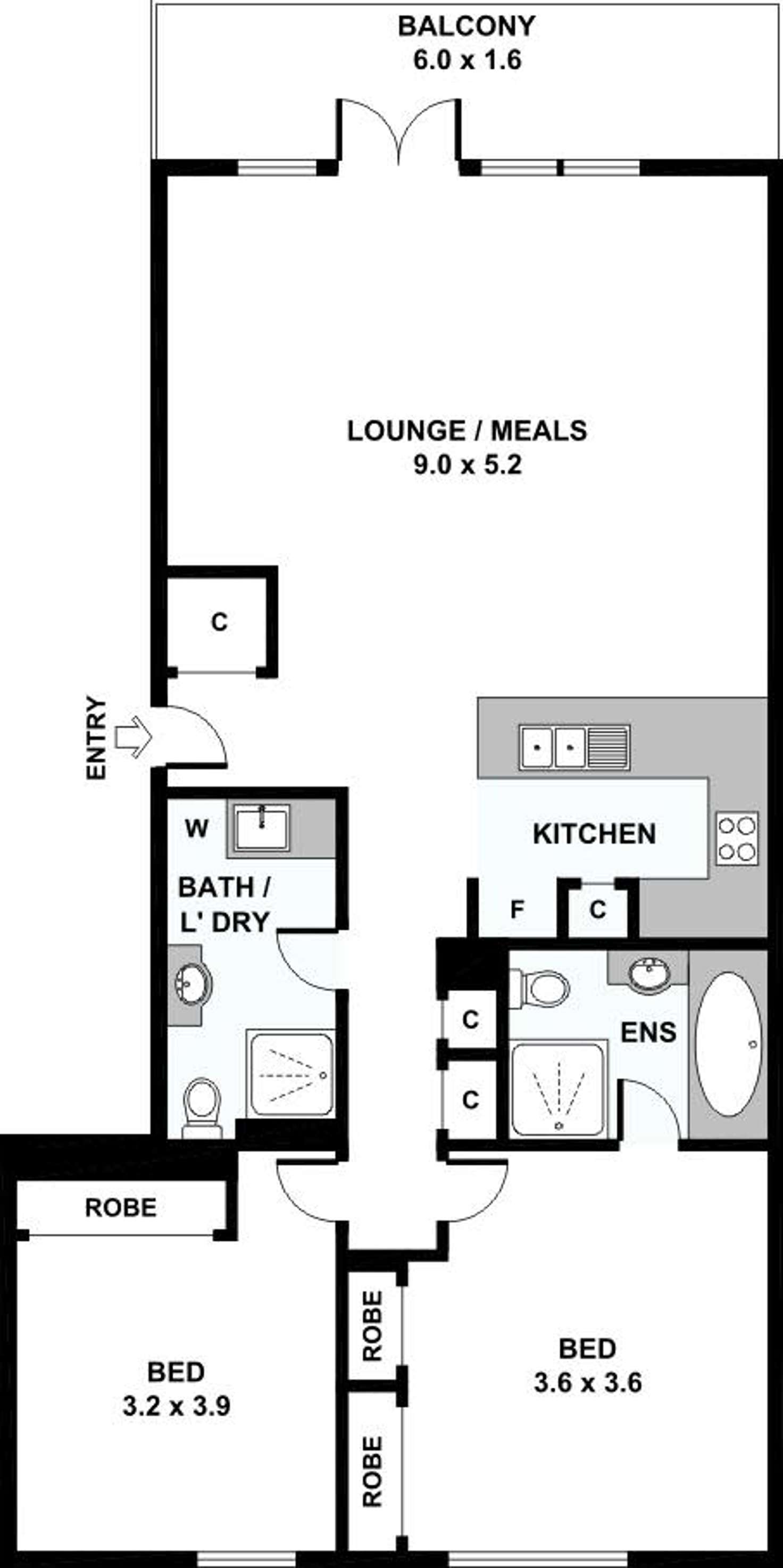 Floorplan of Homely apartment listing, 19C Inverleith Street, Hawthorn VIC 3122