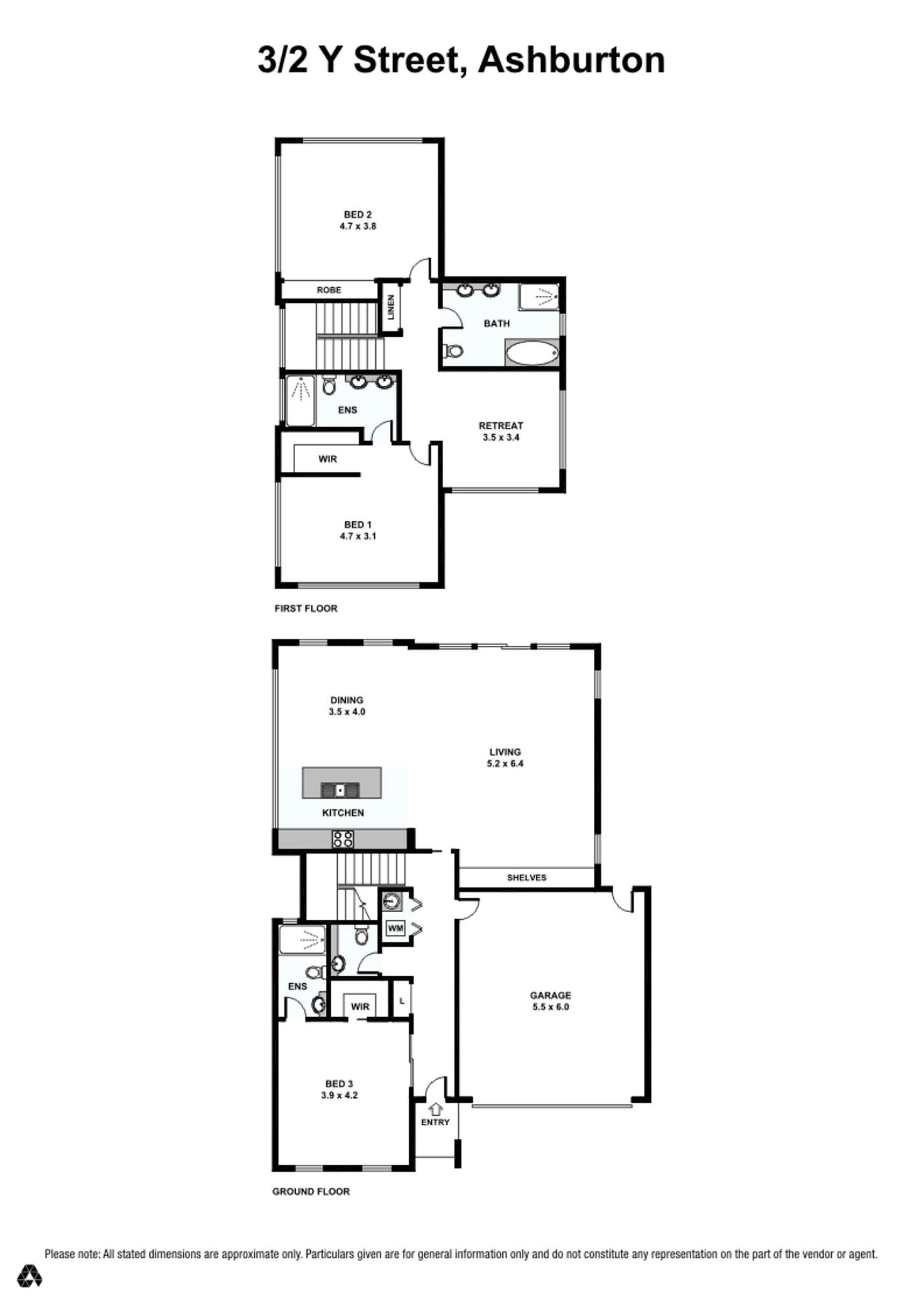 Floorplan of Homely townhouse listing, 3/2 Y Street, Ashburton VIC 3147