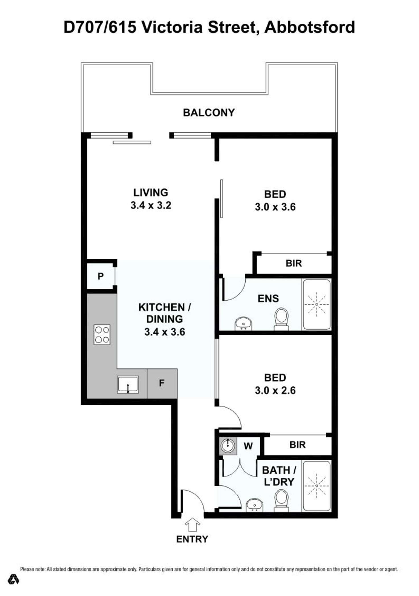Floorplan of Homely apartment listing, 707/615 Victoria Street, Abbotsford VIC 3067