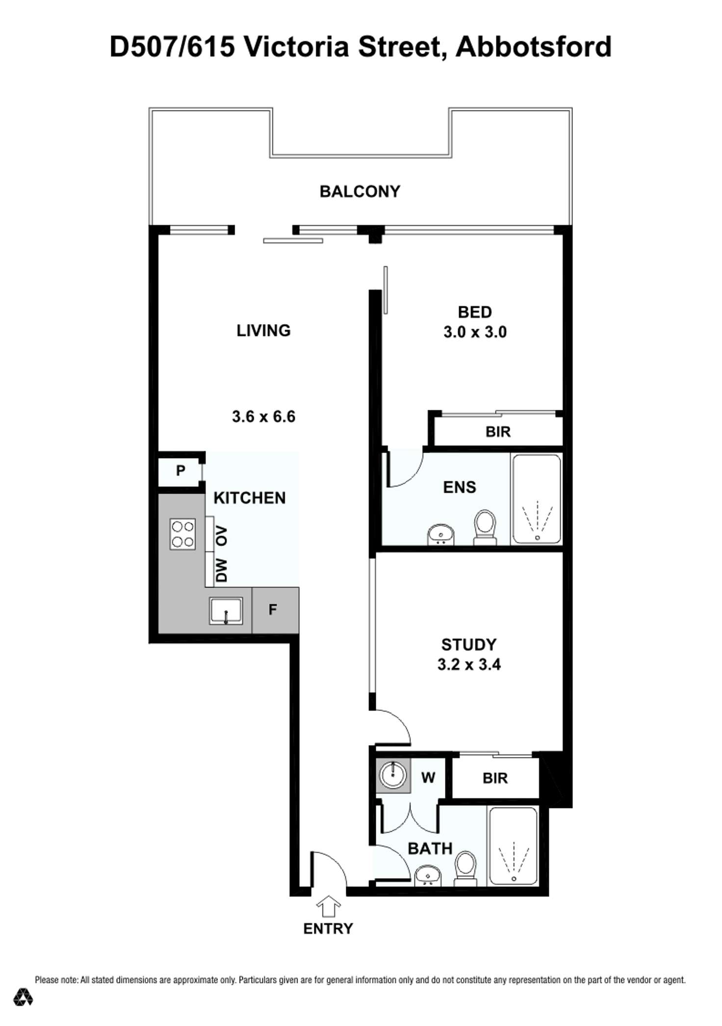 Floorplan of Homely apartment listing, D507/615 Victoria Street, Abbotsford VIC 3067