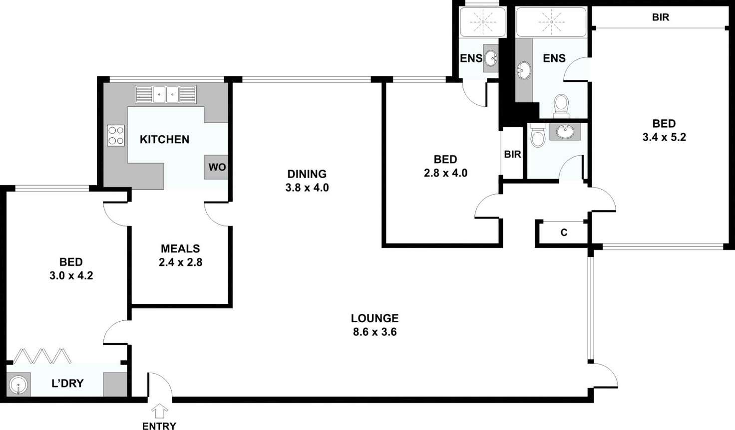 Floorplan of Homely apartment listing, 3/480 Glenferrie Road, Hawthorn VIC 3122