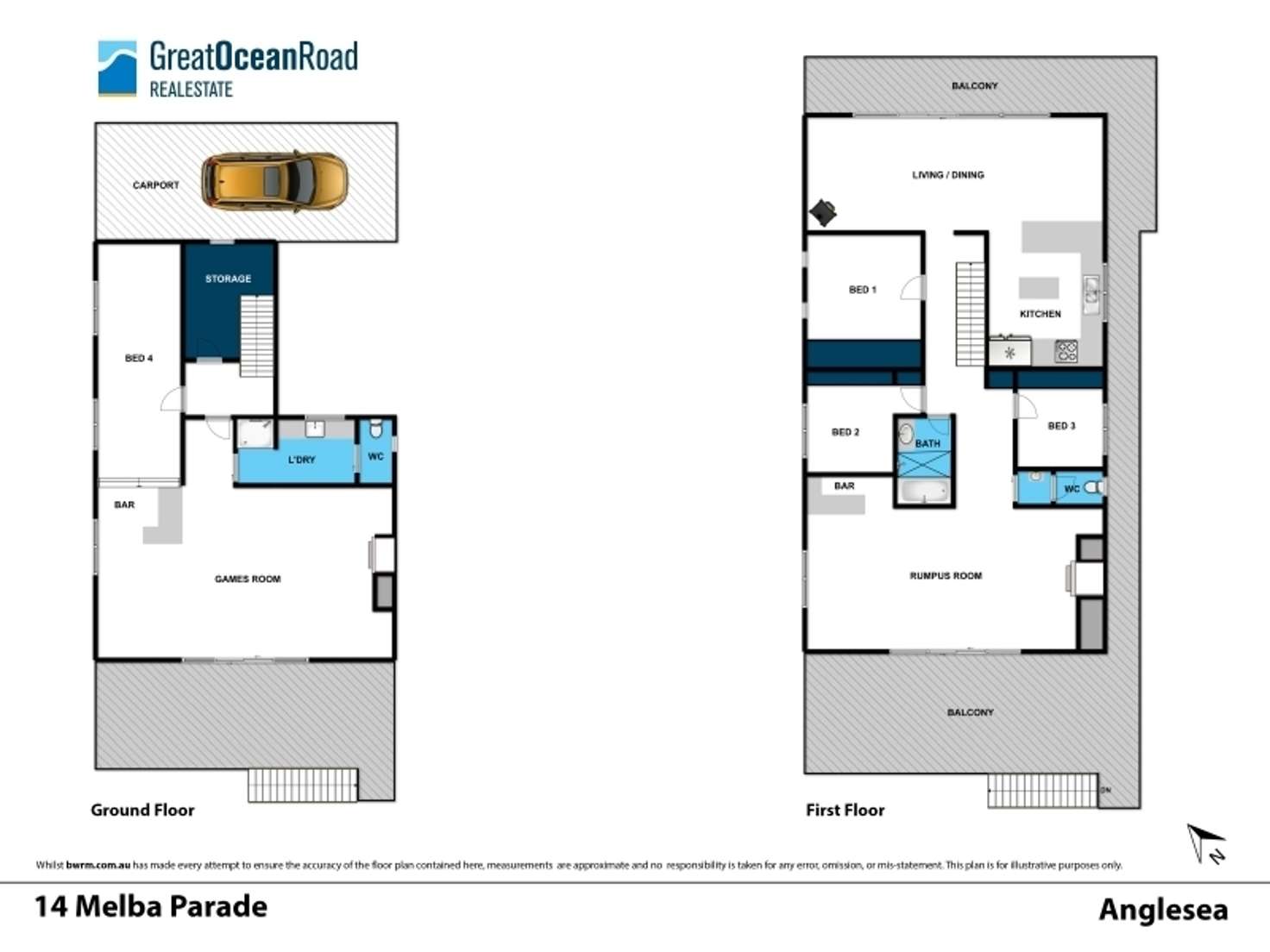 Floorplan of Homely house listing, 14 Melba Parade, Anglesea VIC 3230