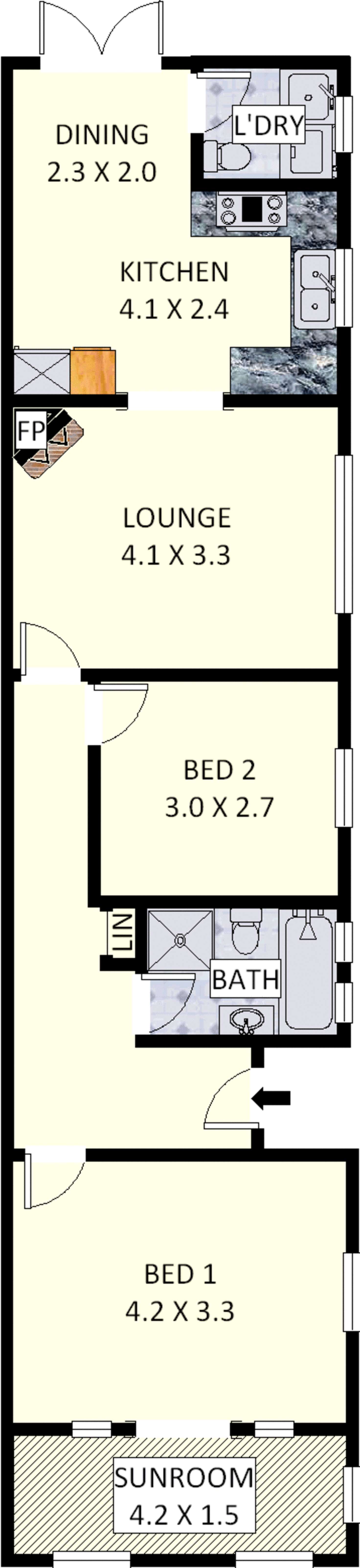 Floorplan of Homely semiDetached listing, 11 Emu Street, Canterbury NSW 2193