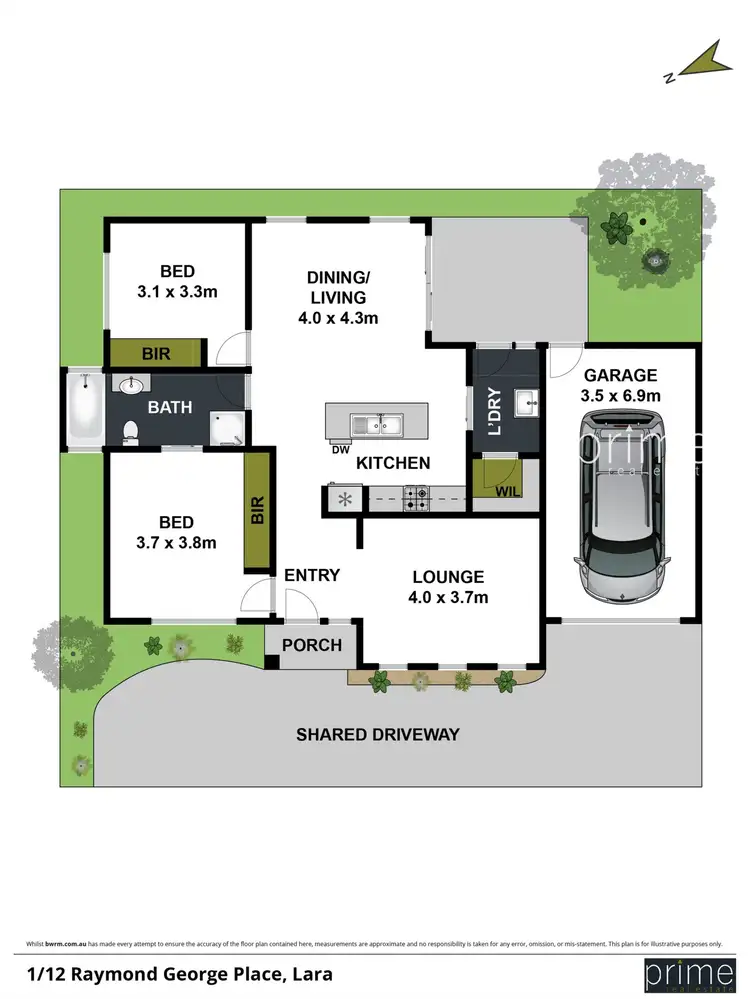 Floorplan of Homely unit listing, 1/12 Raymond George Place, Lara VIC 3212
