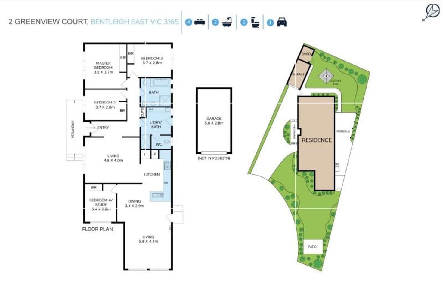 Floorplan of Homely house listing, 2 Greenview Court, Bentleigh East VIC 3165