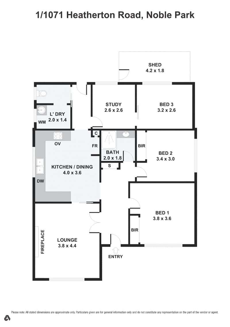 Floorplan of Homely unit listing, 1/1071 Heatherton Road, Noble Park VIC 3174