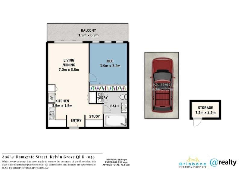 Floorplan of Homely apartment listing, 806/41 Ramsgate Street, Kelvin Grove QLD 4059