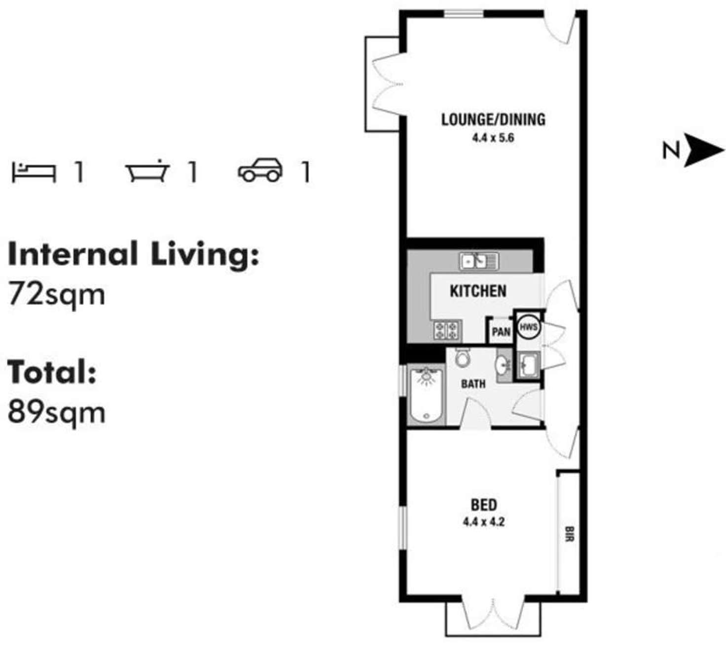 Floorplan of Homely apartment listing, 3/226 James Street, Northbridge WA 6003