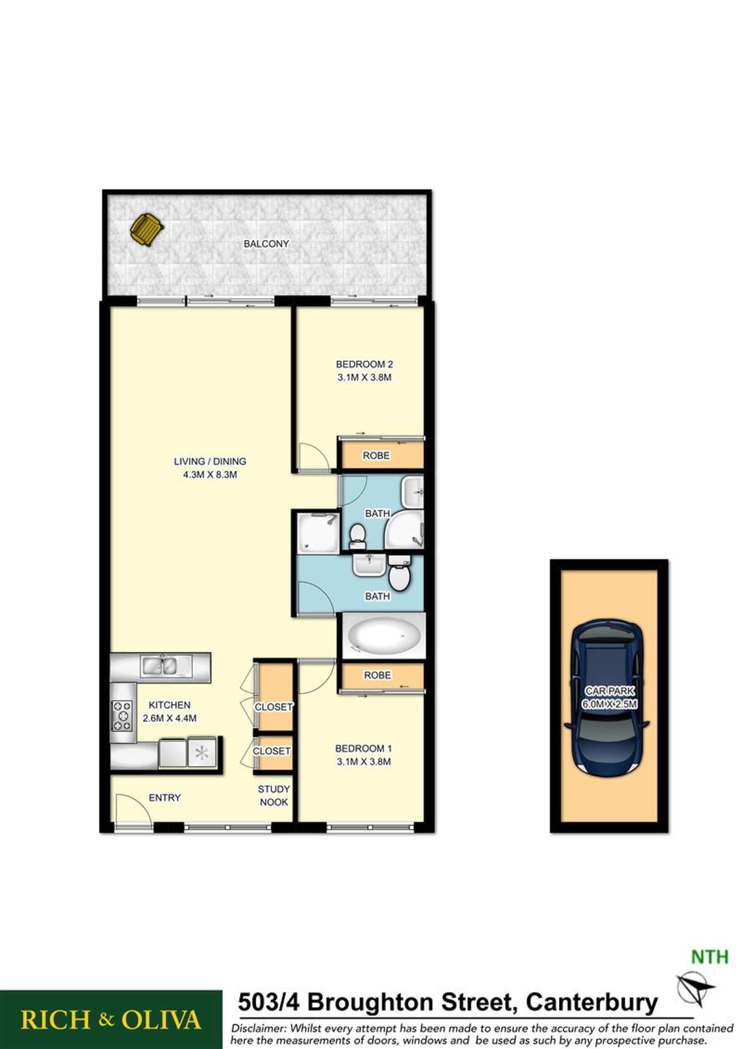 Floorplan of Homely apartment listing, 503/4 Broughton Street, Canterbury NSW 2193