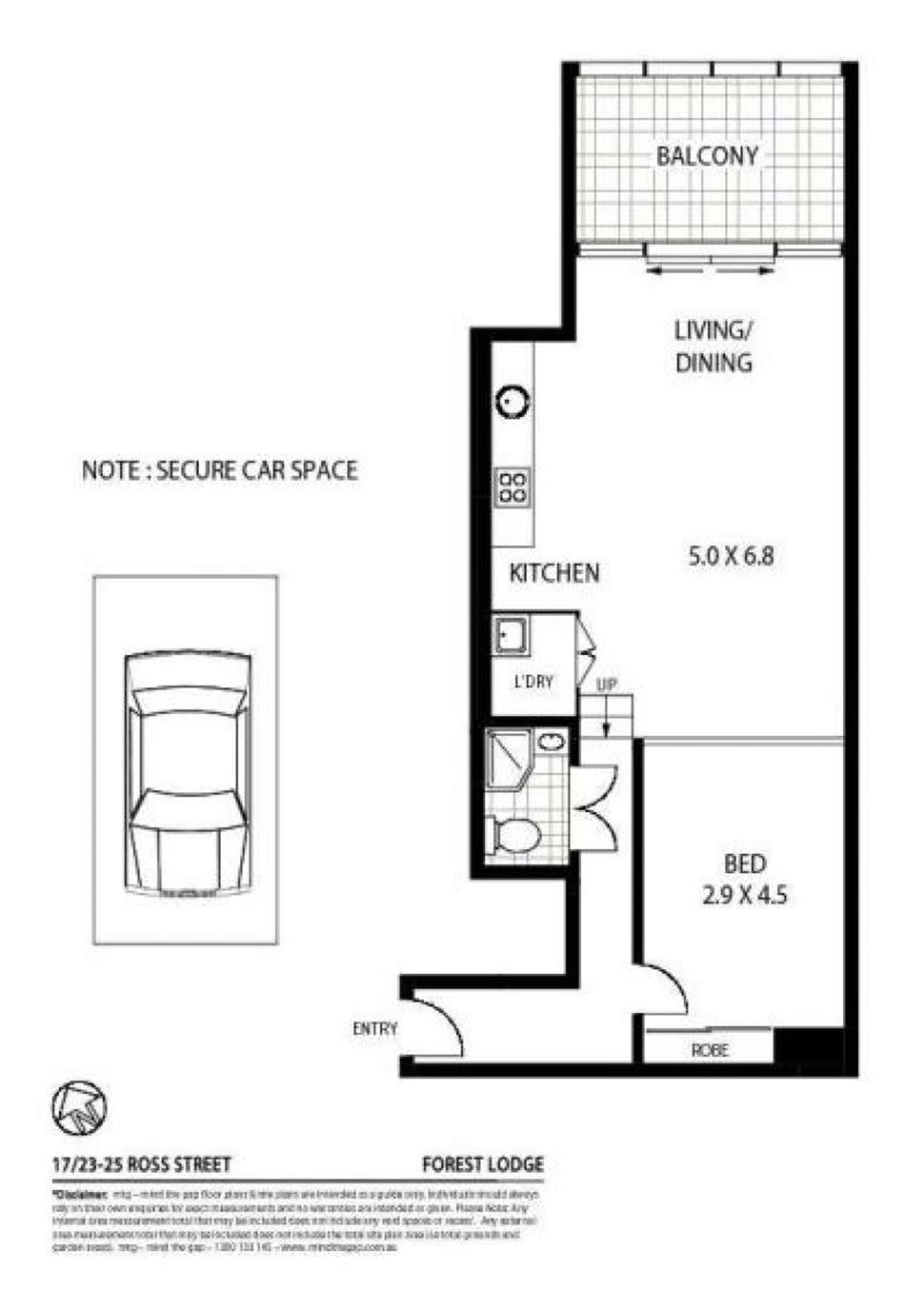 Floorplan of Homely apartment listing, 17/23-25 Ross Street, Forest Lodge NSW 2037