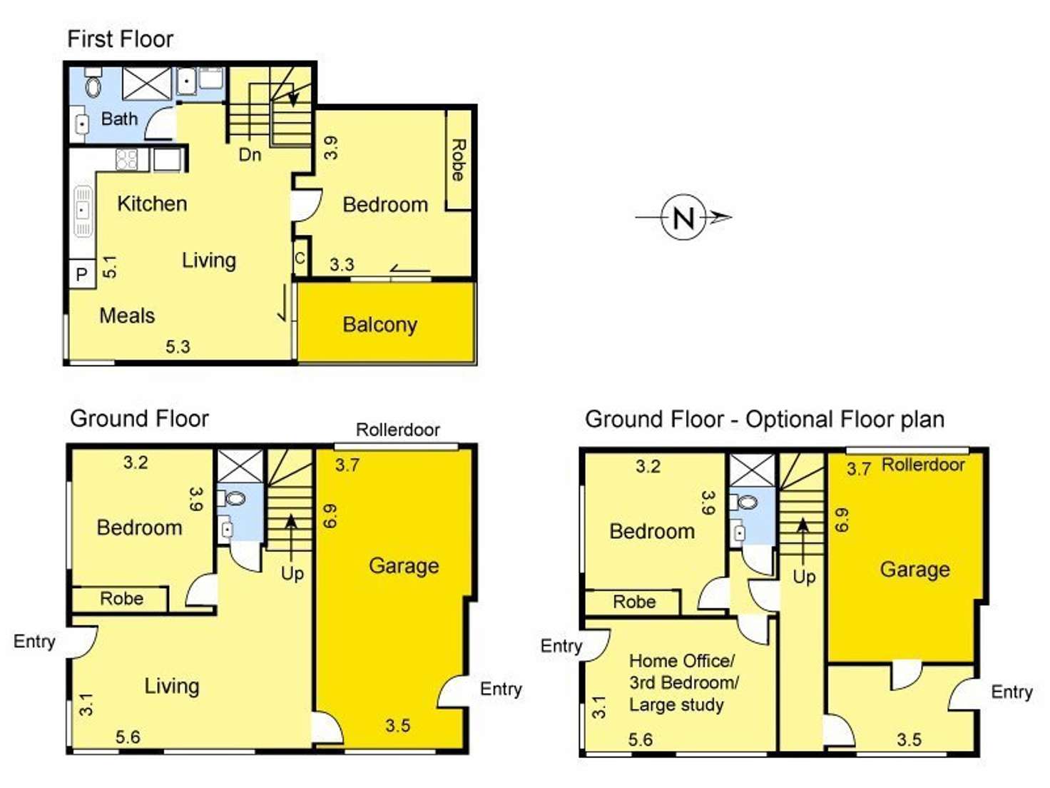 Floorplan of Homely townhouse listing, 1/853 High Street, Preston VIC 3072
