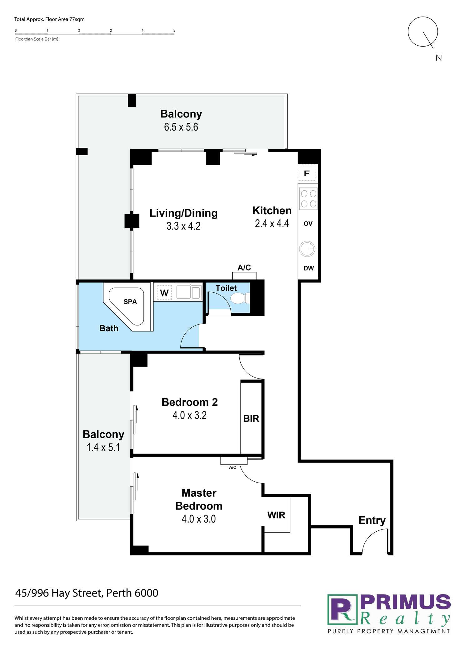 Floorplan of Homely apartment listing, 45/996 Hay Street, Perth WA 6000