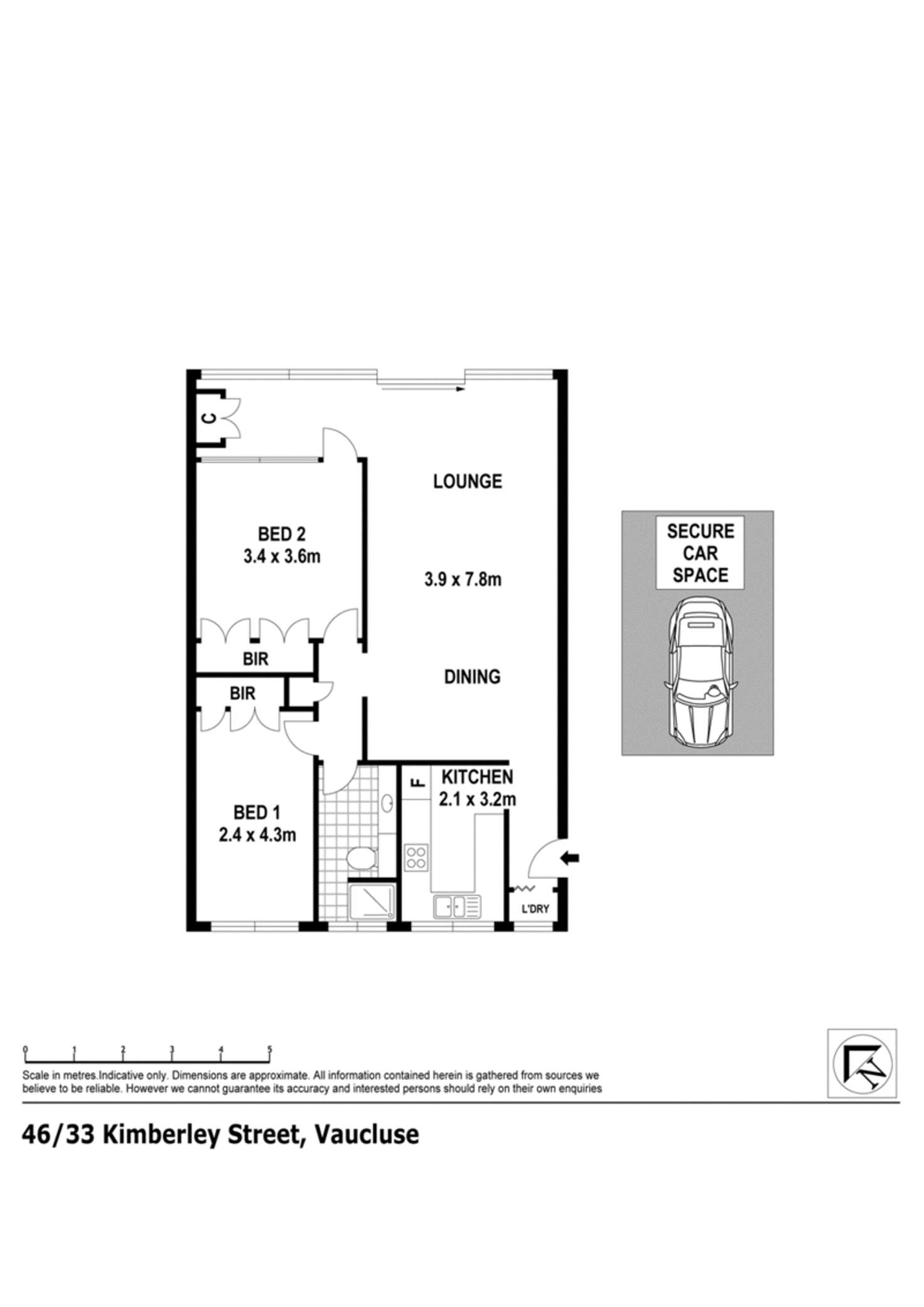 Floorplan of Homely apartment listing, 46/33 Kimberley Street, Vaucluse NSW 2030