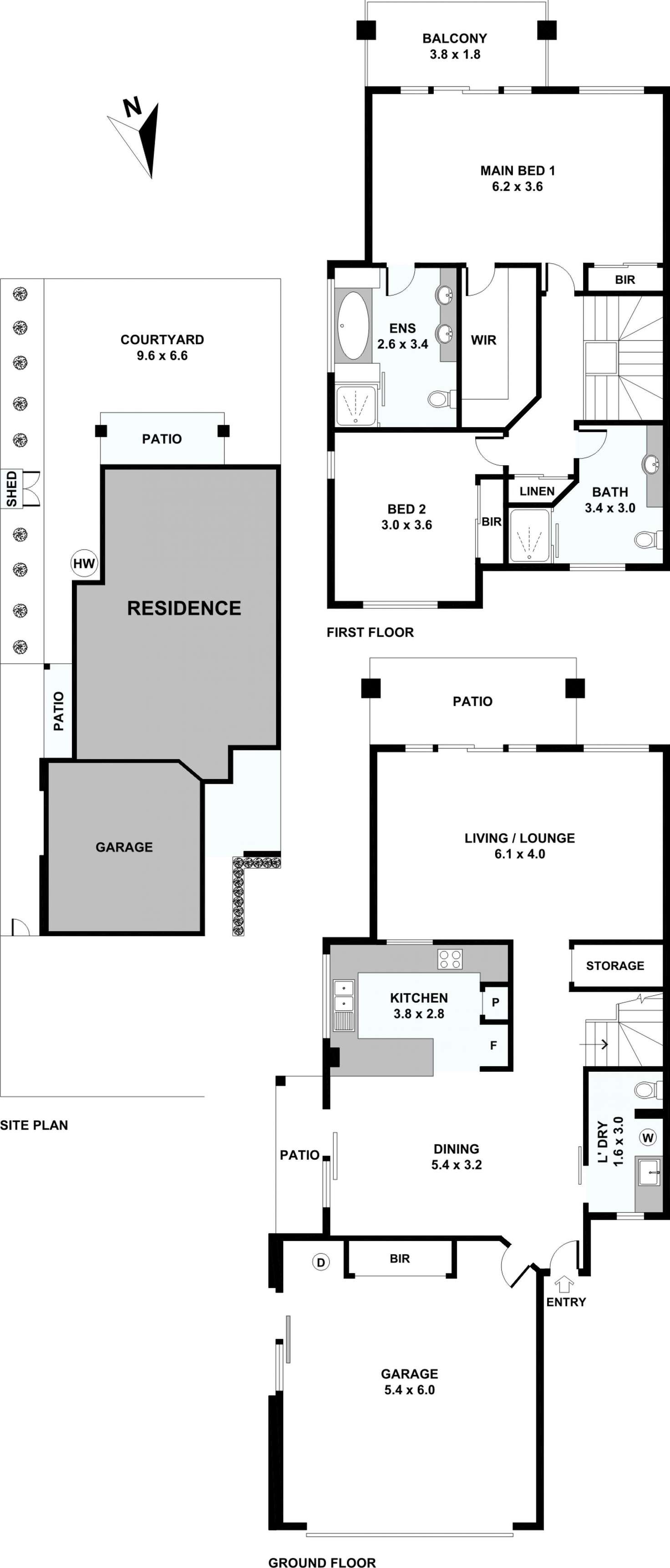 Floorplan of Homely townhouse listing, 1/10 Cantala Av, Miami QLD 4220