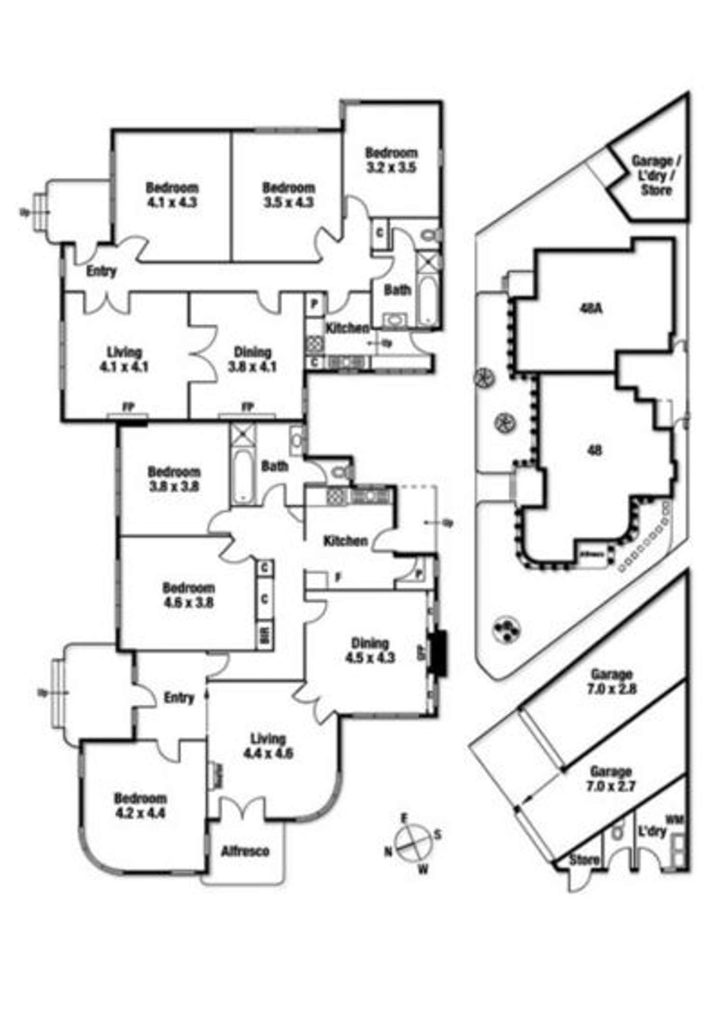Floorplan of Homely semiDetached listing, 48 Brighton Road, Balaclava VIC 3183