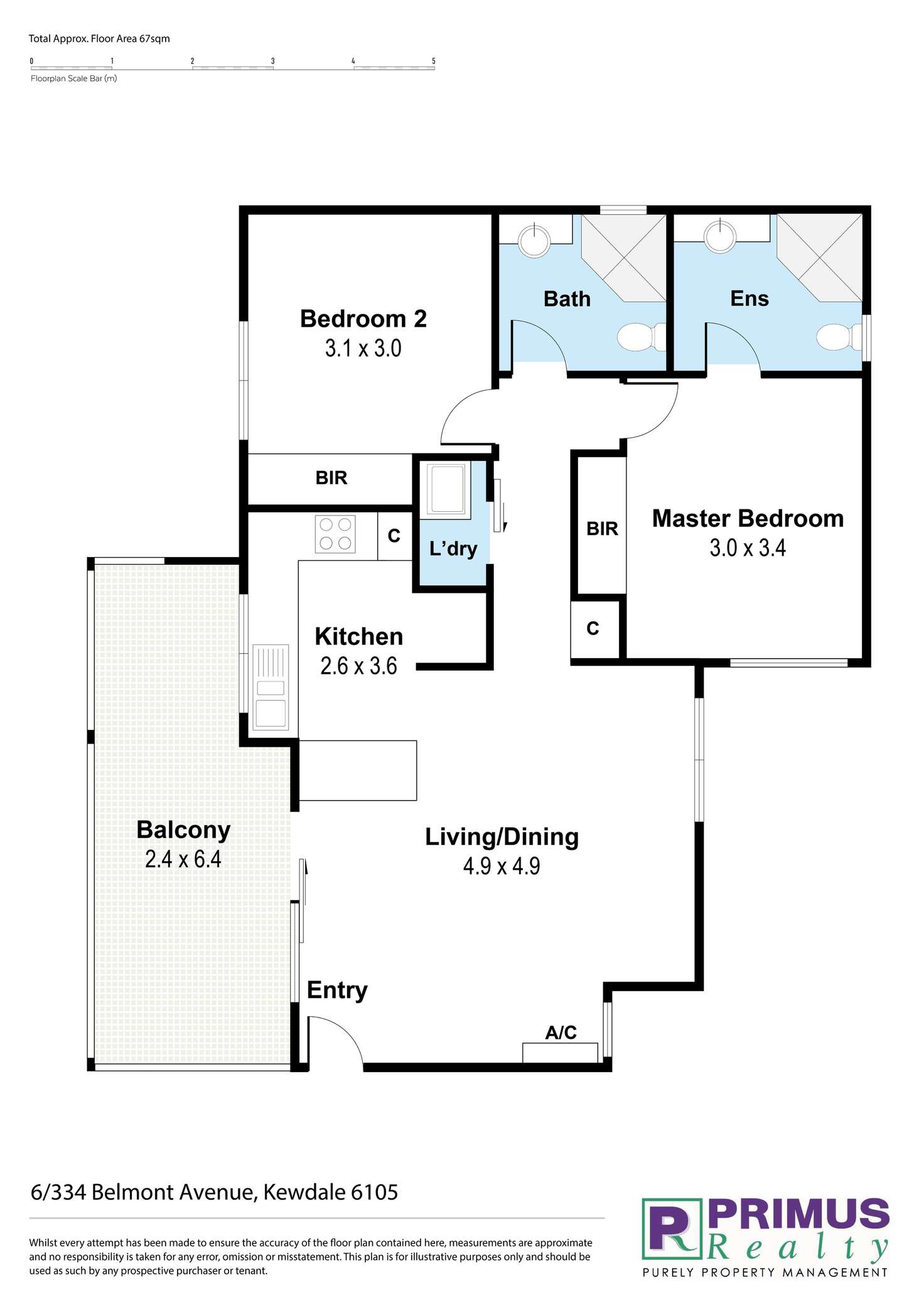 Floorplan of Homely unit listing, 6/334 Belmont Avenue, Kewdale WA 6105