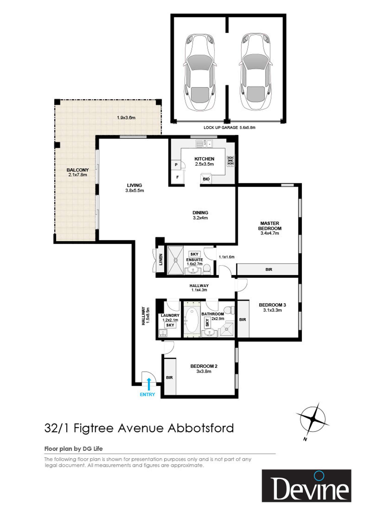 Floorplan of Homely apartment listing, 32/1 Figtree Avenue, Abbotsford NSW 2046