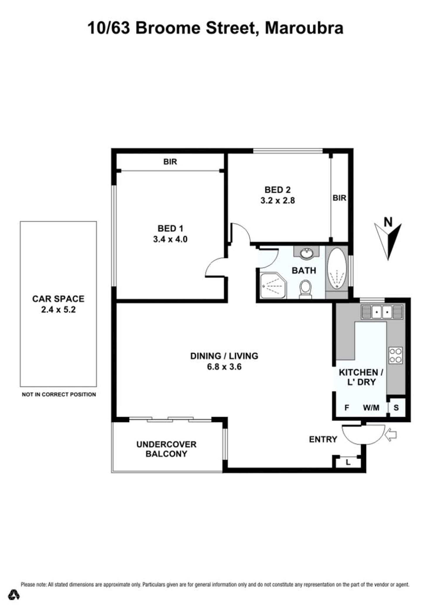 Floorplan of Homely unit listing, 10/63 Broome Street, Maroubra NSW 2035
