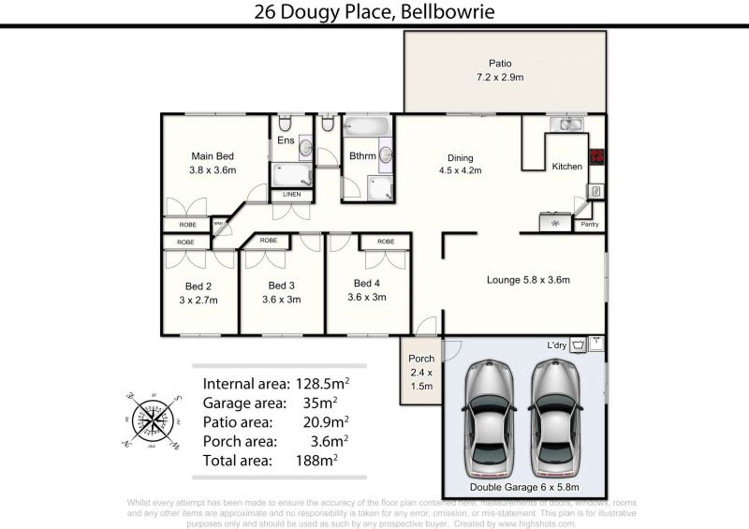 Floorplan of Homely house listing, 26 Dougy Place, Bellbowrie QLD 4070