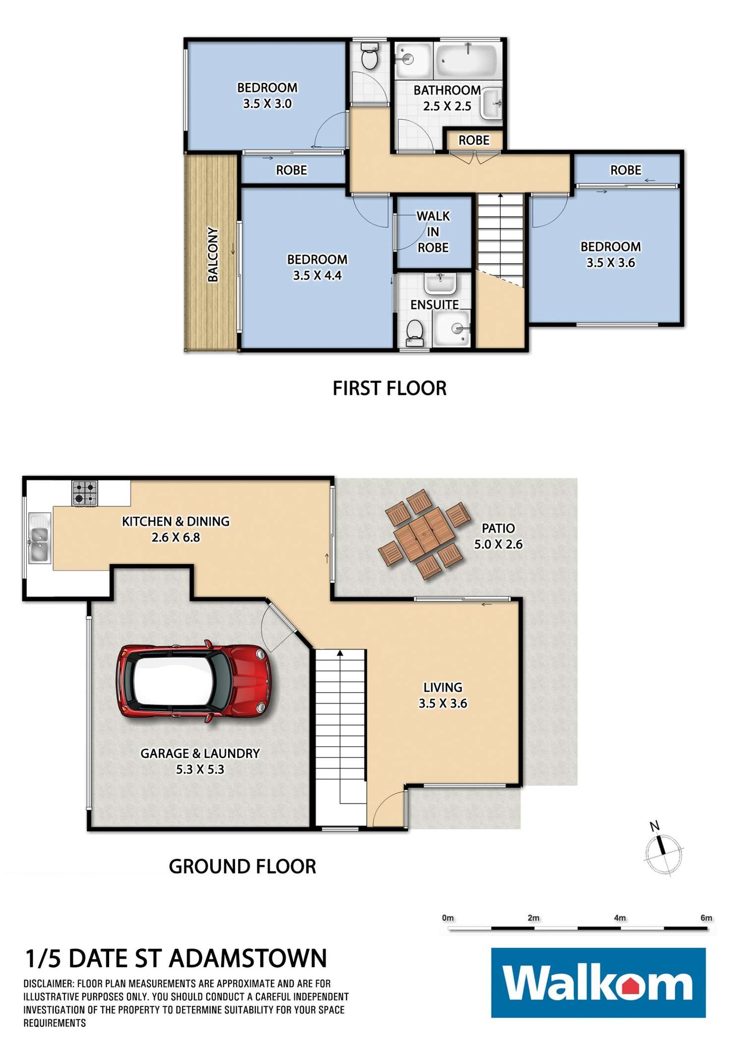 Floorplan of Homely townhouse listing, 1/5 Date Street, Adamstown NSW 2289
