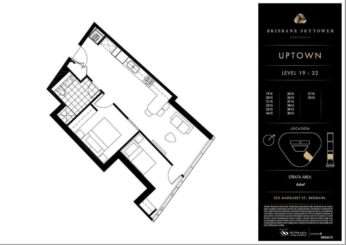Floorplan of Homely apartment listing, 2413/222 Margaret Street, Brisbane City QLD 4000
