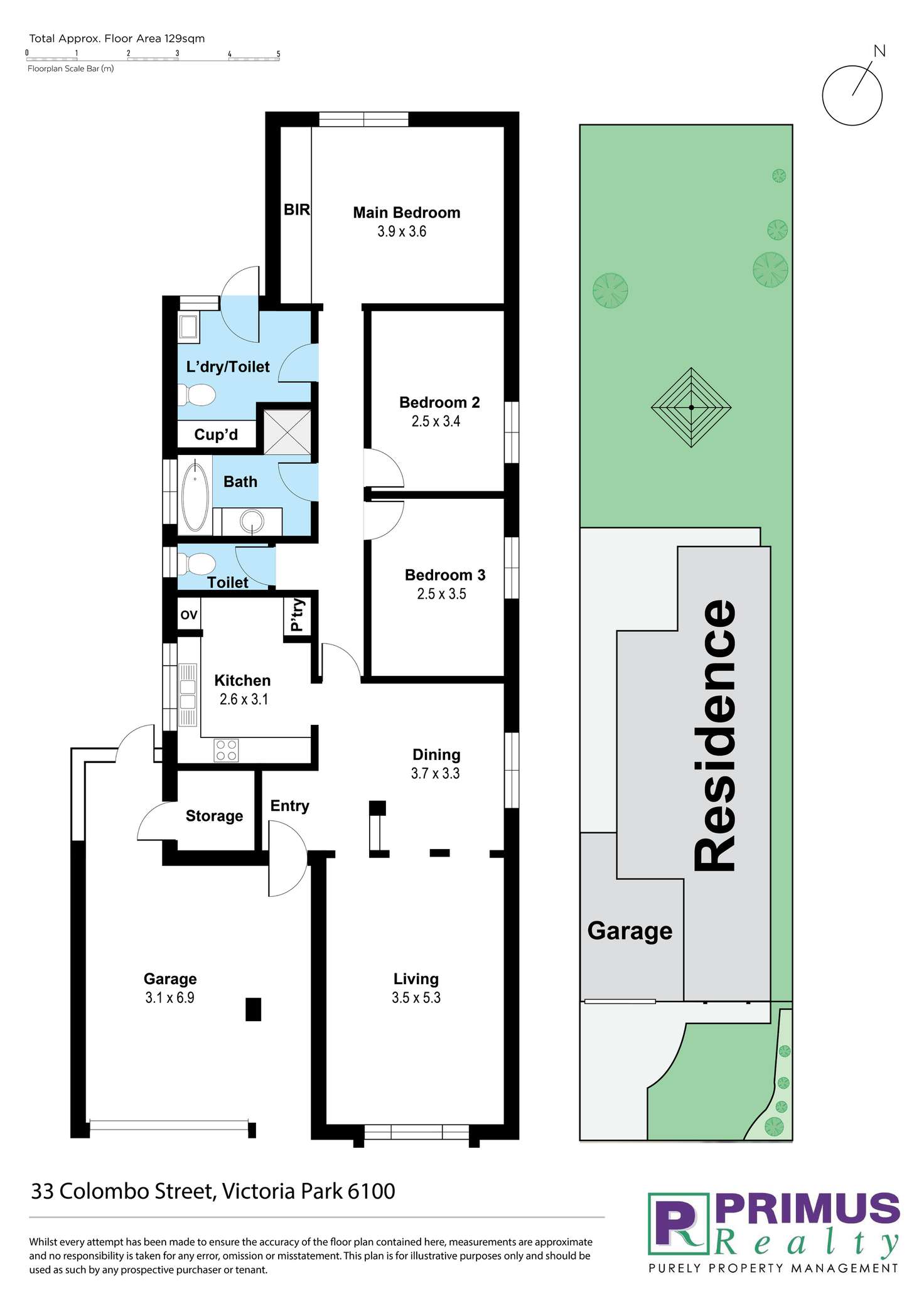 Floorplan of Homely semiDetached listing, 33 Colombo Street, Victoria Park WA 6100