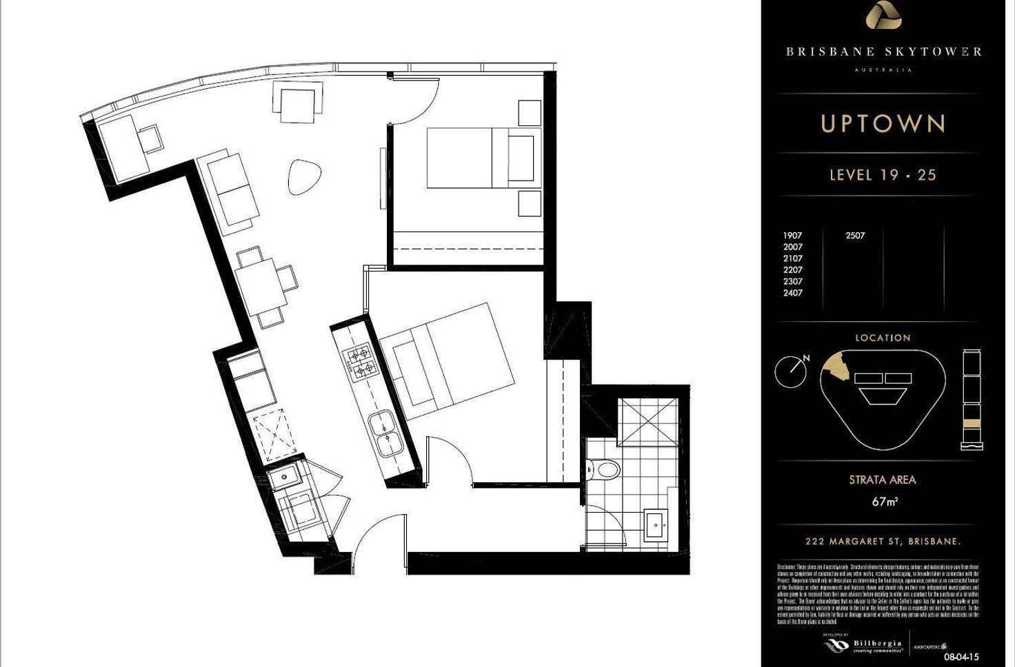 Floorplan of Homely apartment listing, 1907/222 Margaret Street, Brisbane City QLD 4000