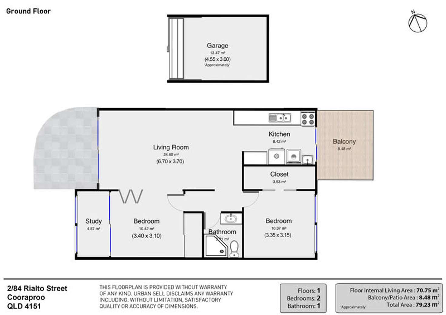 Floorplan of Homely unit listing, 2/84 Rialto Street, Coorparoo QLD 4151