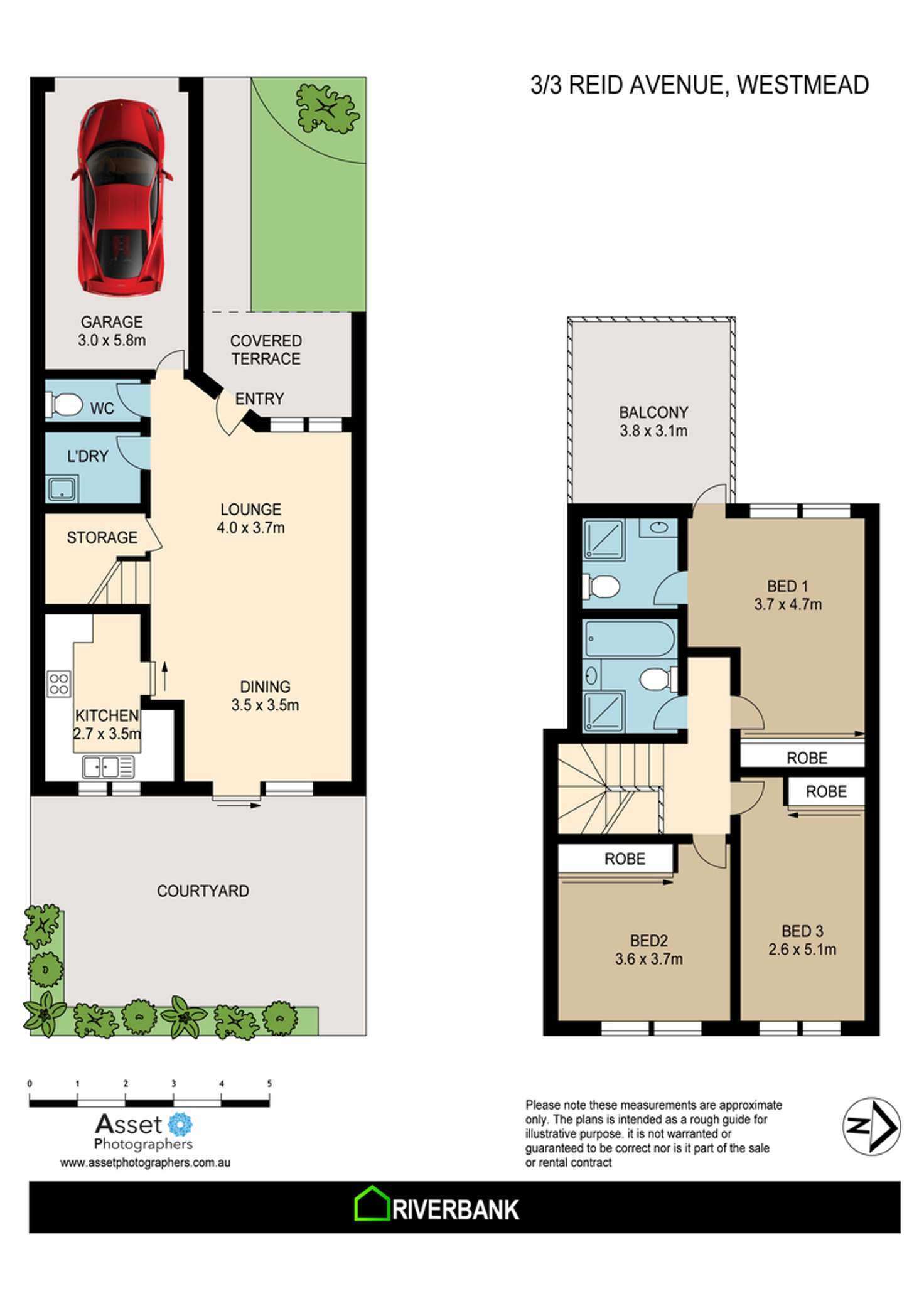 Floorplan of Homely townhouse listing, 3/3 Reid Avenue, Westmead NSW 2145