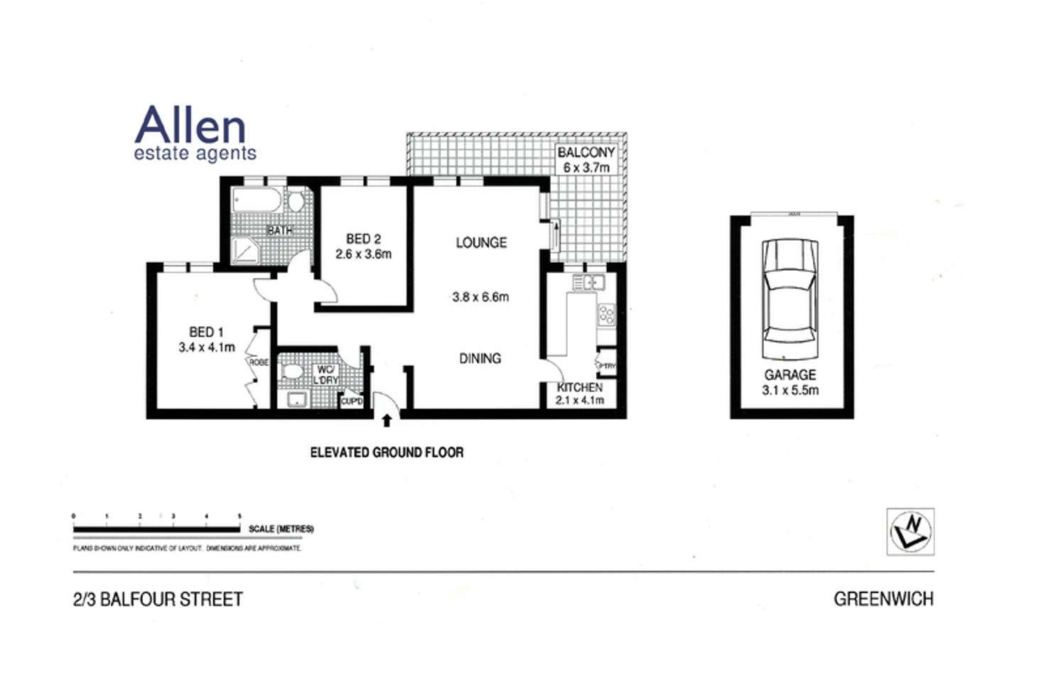 Floorplan of Homely apartment listing, 2/3 Balfour Street, Greenwich NSW 2065