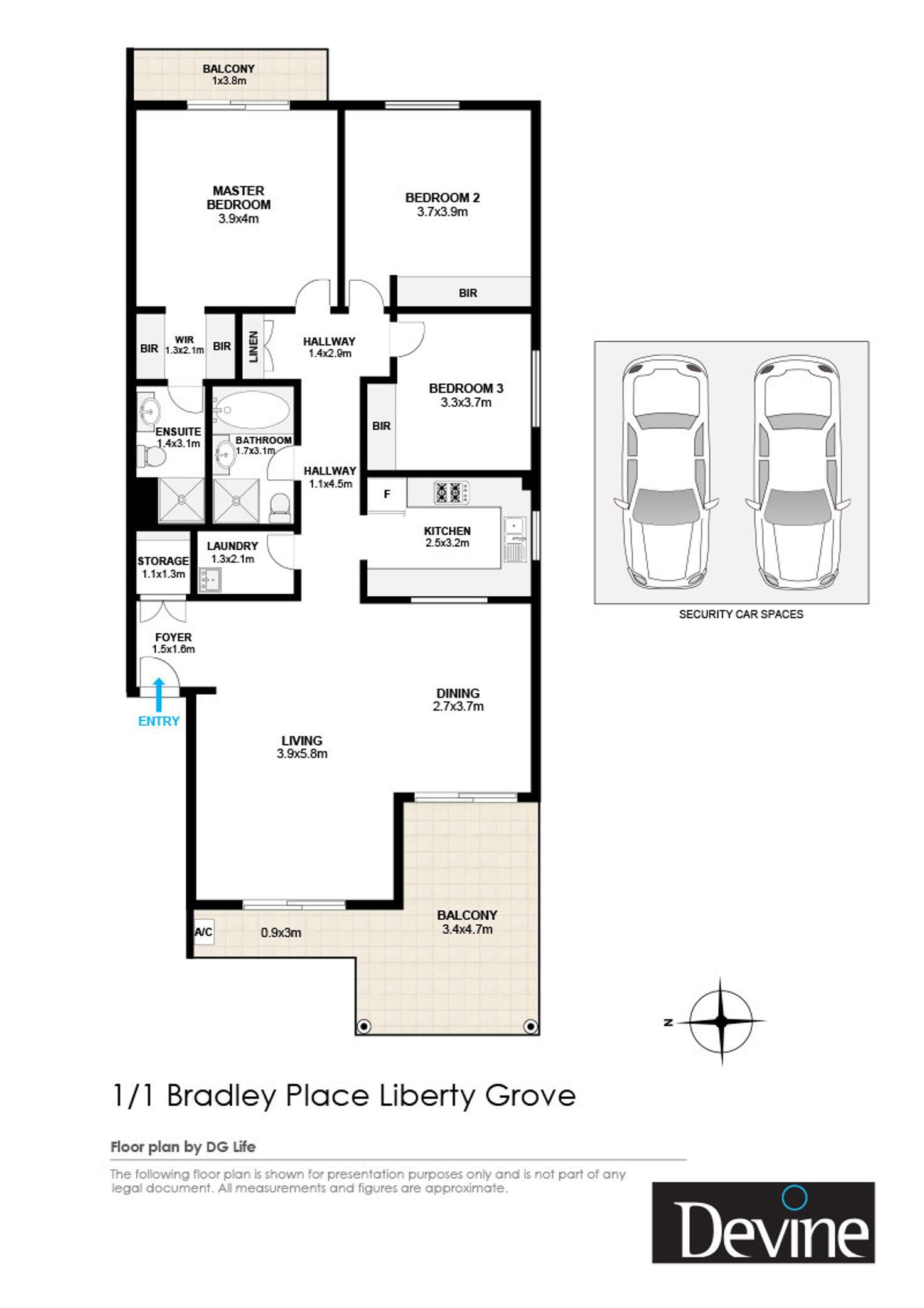 Floorplan of Homely apartment listing, 1/1 Bradley Place, Liberty Grove NSW 2138