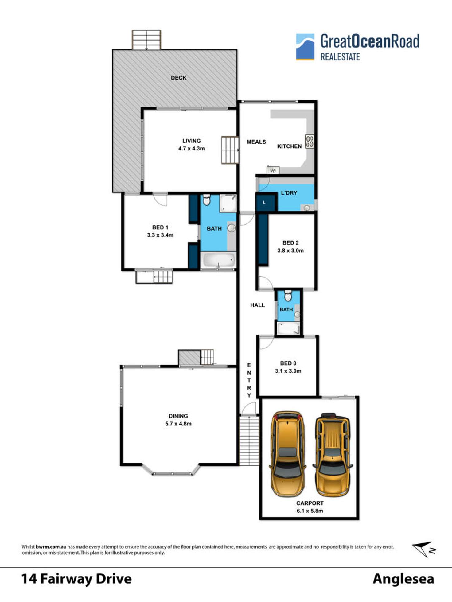 Floorplan of Homely house listing, 14 Fairway Drive, Anglesea VIC 3230