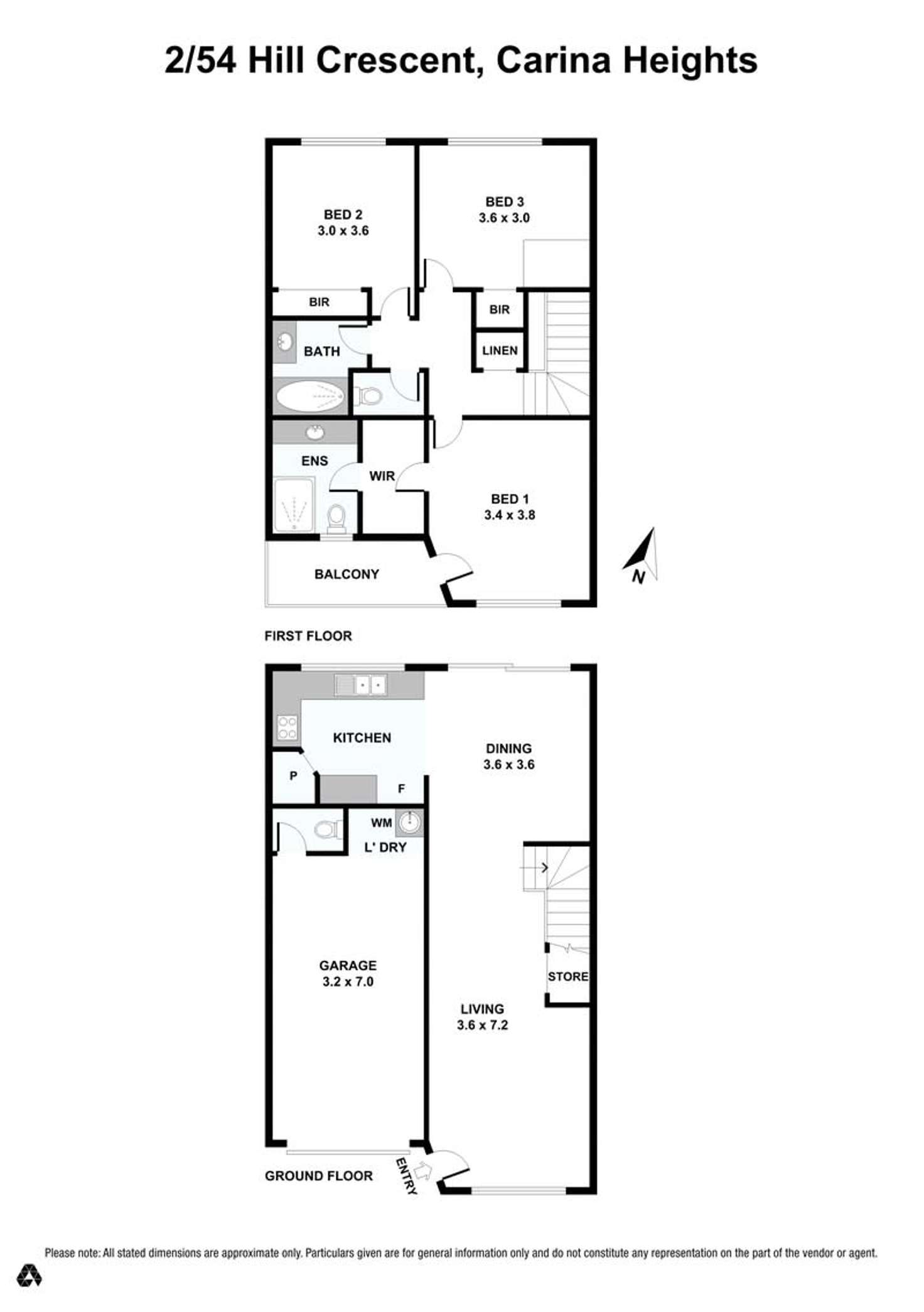 Floorplan of Homely townhouse listing, 2/54 Hill Crescent, Carina Heights QLD 4152