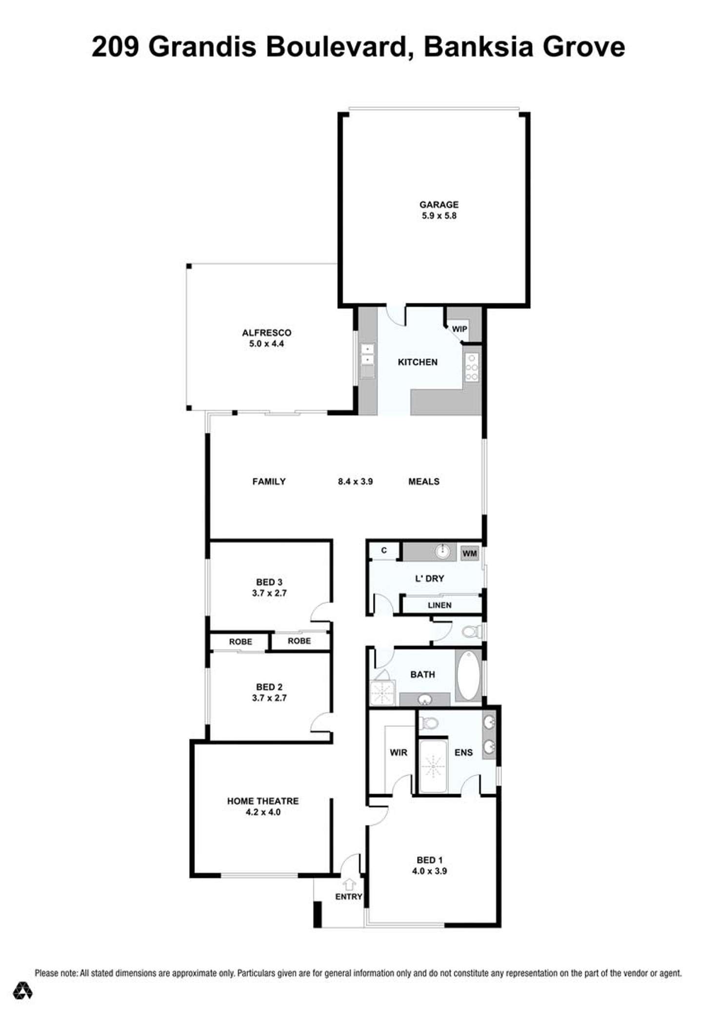 Floorplan of Homely house listing, 209 Grandis Boulevard, Banksia Grove WA 6031
