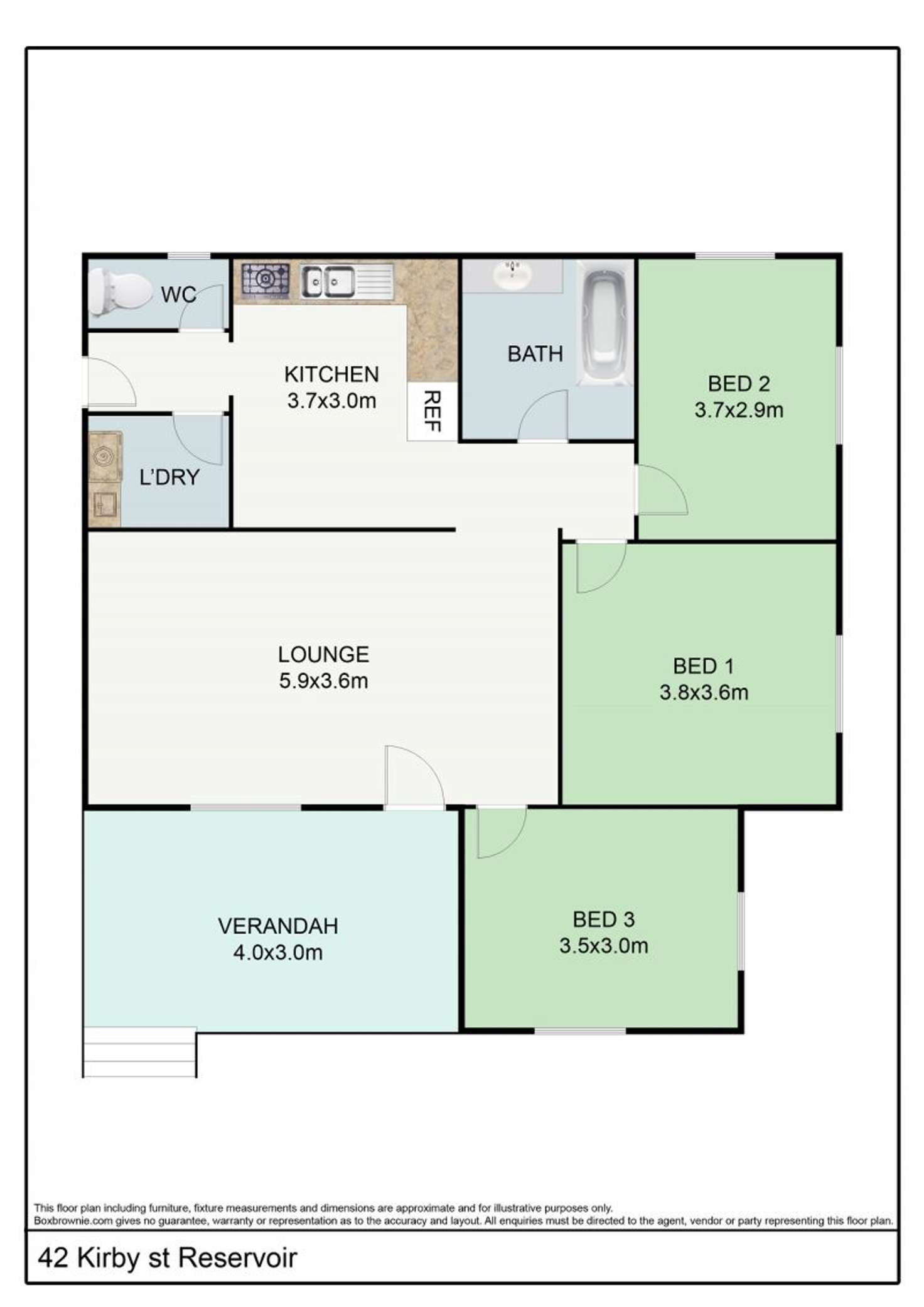 Floorplan of Homely house listing, 42 Kirby Street, Reservoir VIC 3073