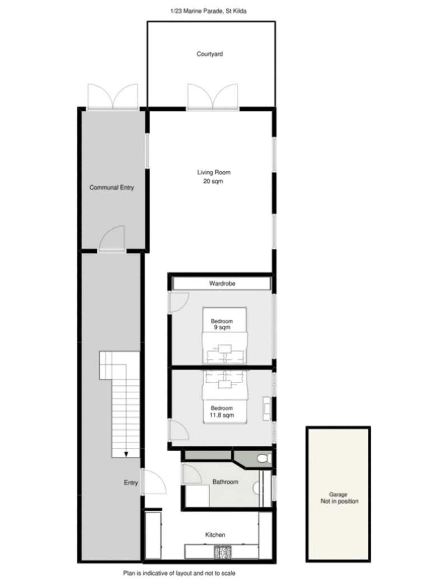 Floorplan of Homely apartment listing, 1/23 Marine Parade, St Kilda VIC 3182