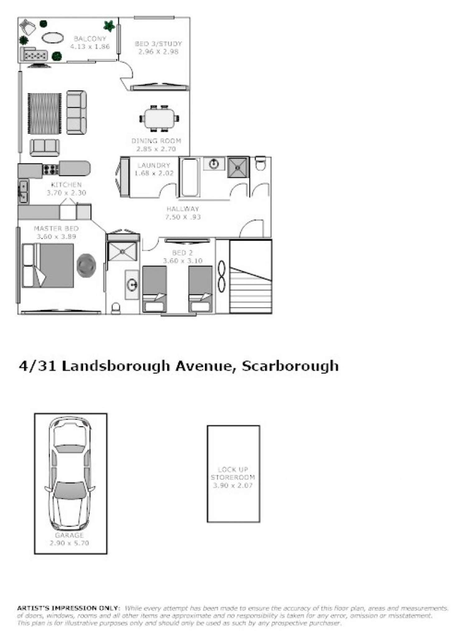Floorplan of Homely apartment listing, 4/31 Landsborough Ave, Scarborough QLD 4020