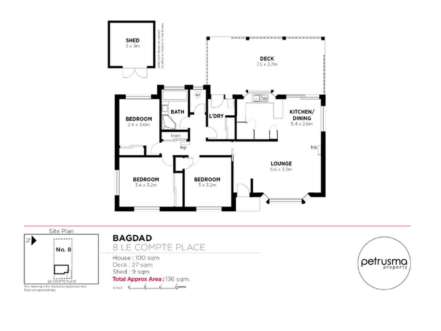Floorplan of Homely house listing, 8 Le Compte Place, Bagdad TAS 7030