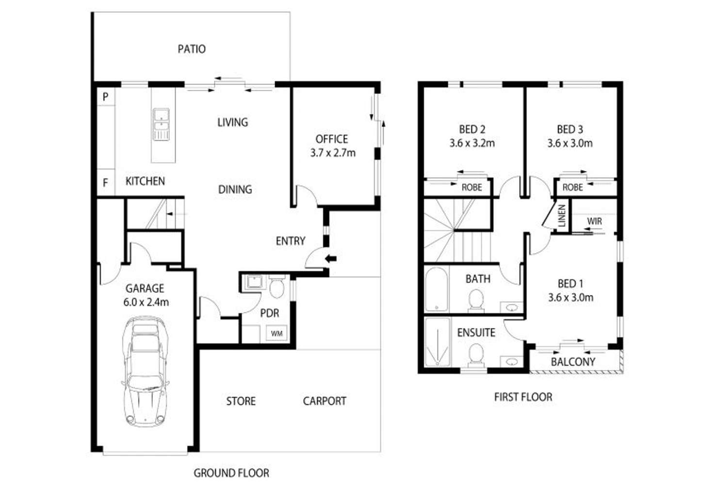 Floorplan of Homely townhouse listing, 44/9 Houghton Street, Petrie QLD 4502