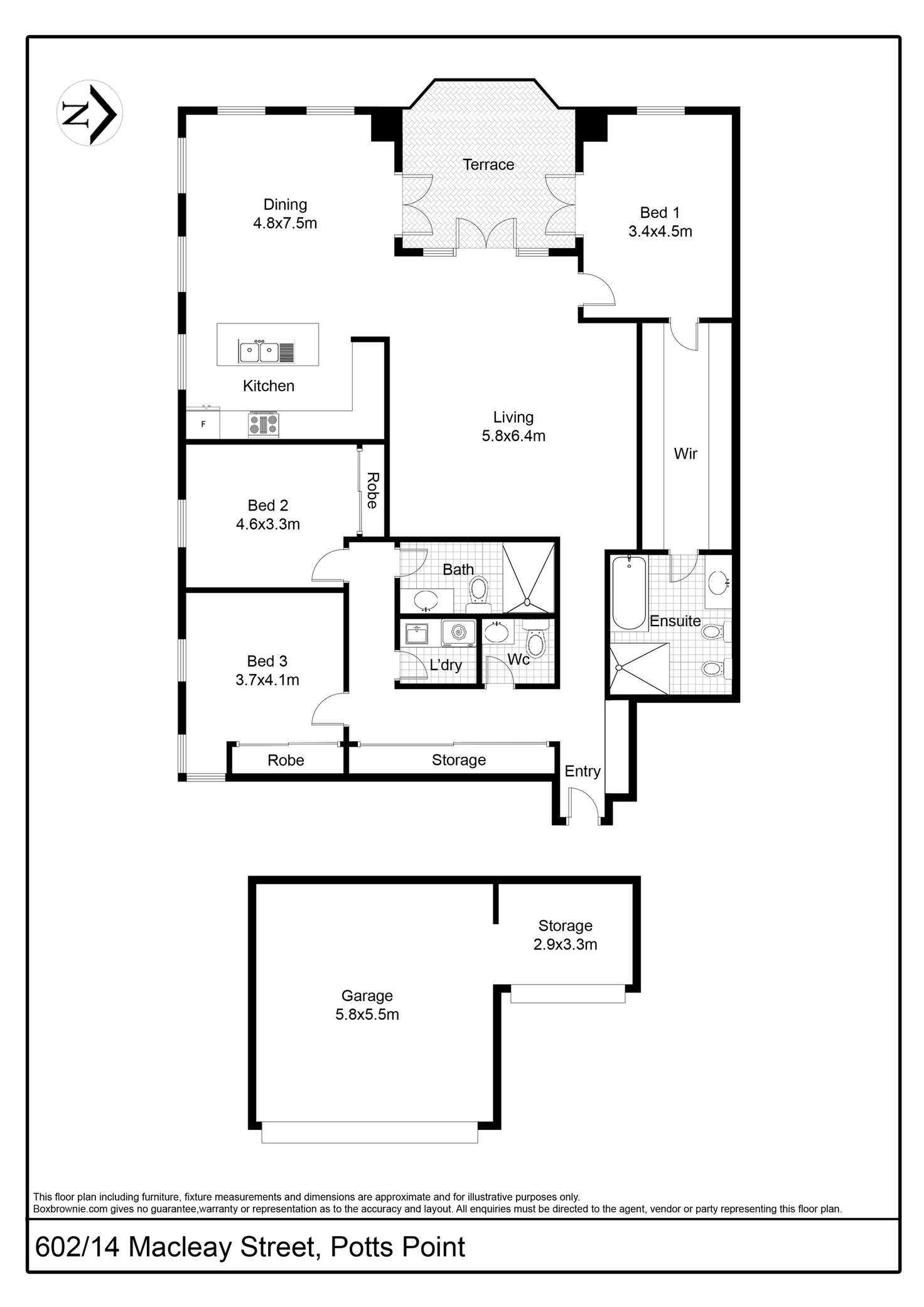 Floorplan of Homely apartment listing, 602/14 Macleay Street, Potts Point NSW 2011