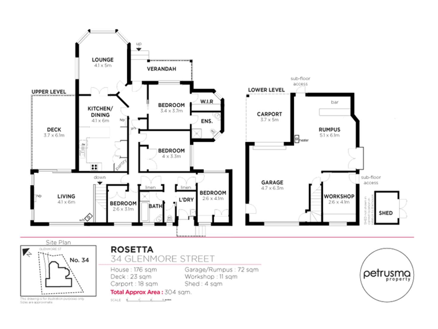 Floorplan of Homely house listing, 34 Glenmore Street, Rosetta TAS 7010