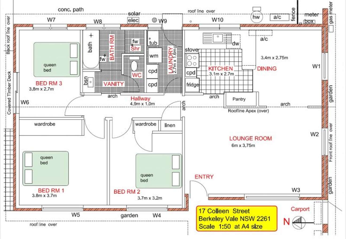 Floorplan of Homely house listing, 17 Colleen Street, Berkeley Vale NSW 2261