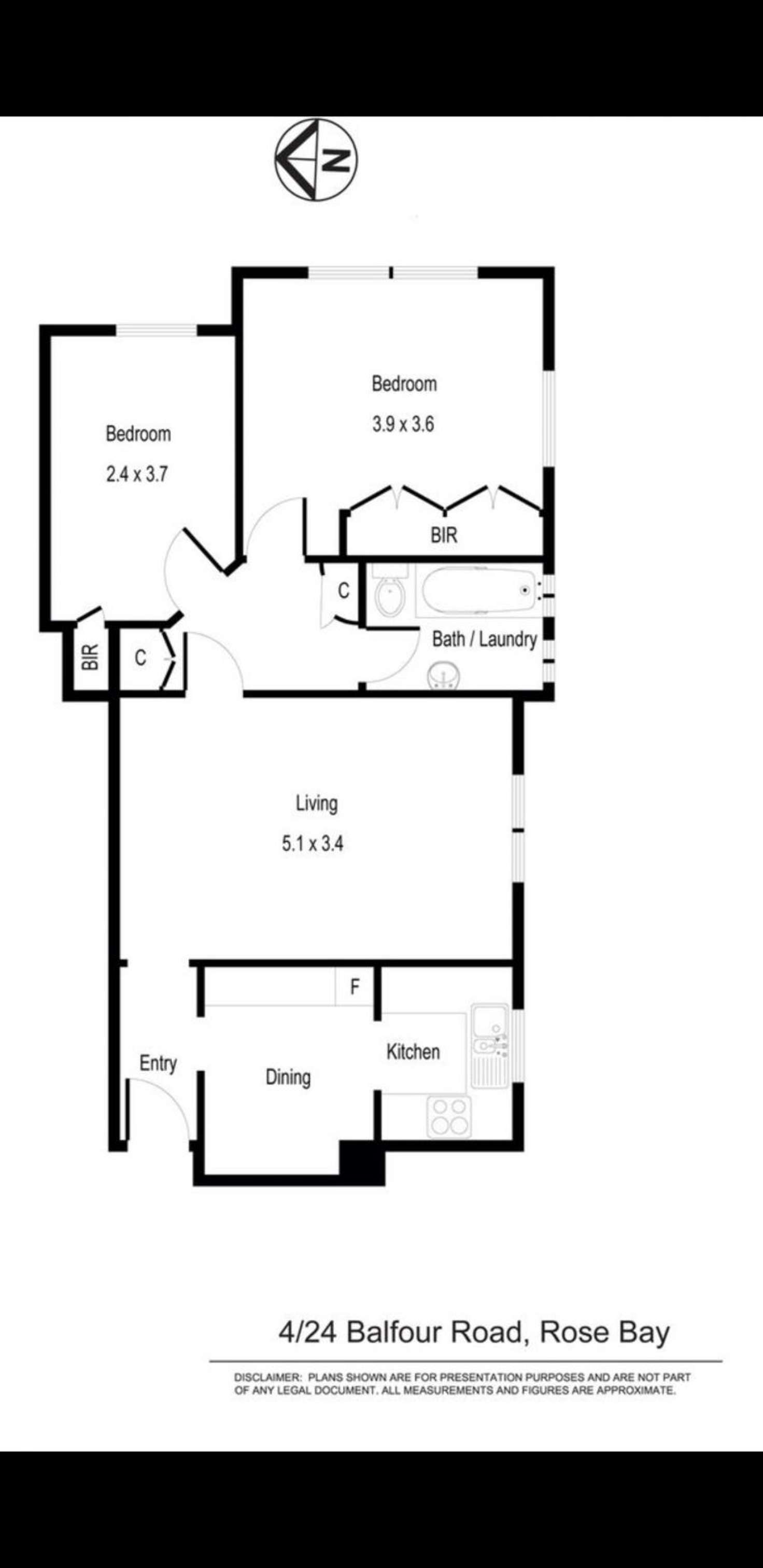 Floorplan of Homely apartment listing, 4/24 Balfour Road, Rose Bay NSW 2029