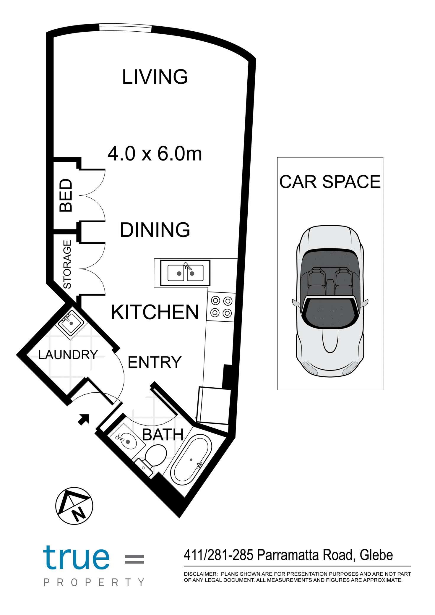 Floorplan of Homely apartment listing, 411/281-285 Parramatta Road, Glebe NSW 2037